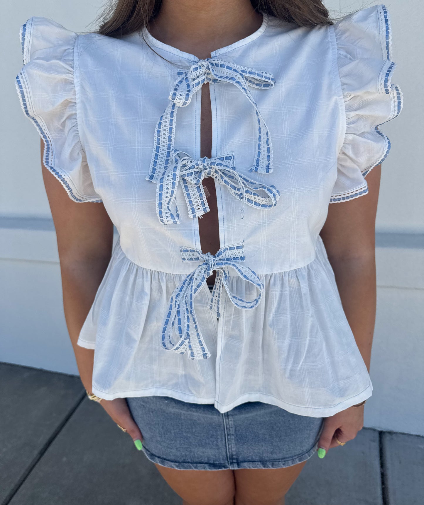 Ann Lace Trim Top