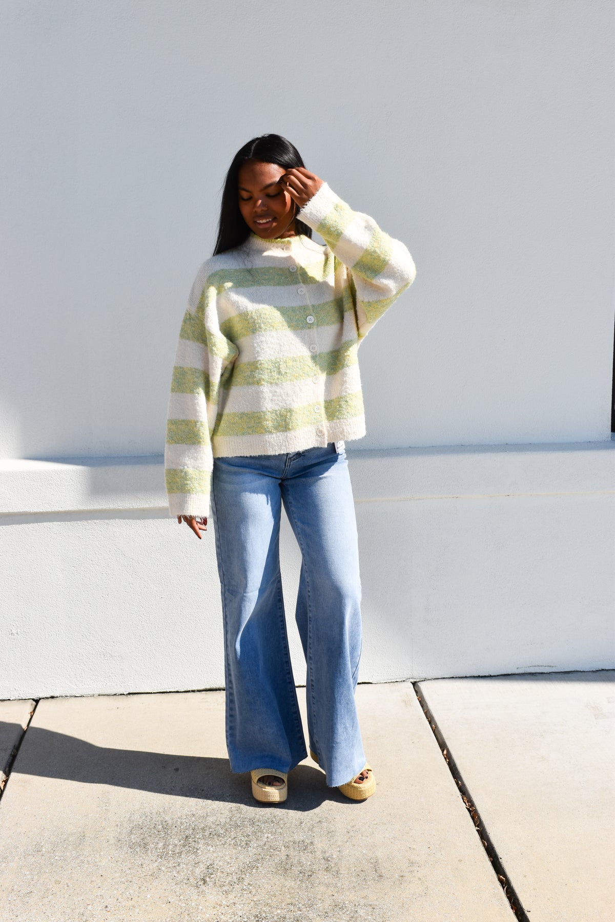 Sage & Sweet Striped Cardigan