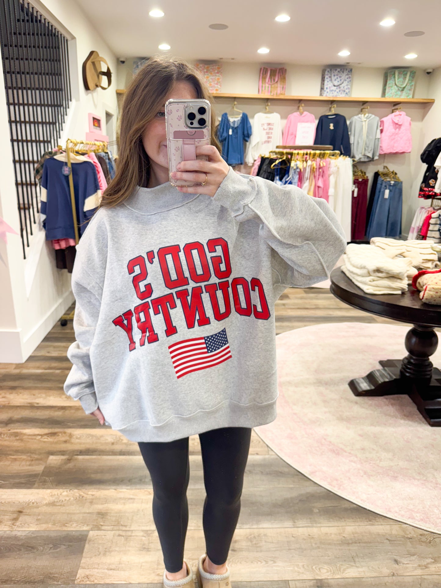 "Gods Country" Reversible Mockneck