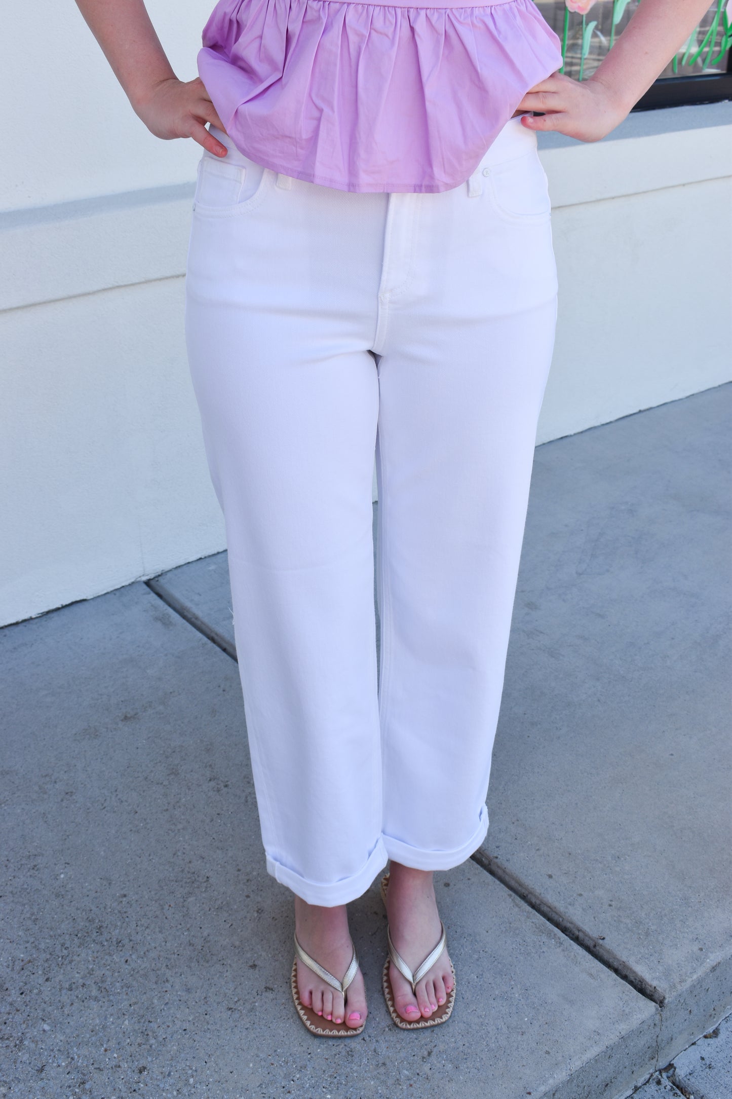 Risen Mid Rise Ankle Barrel Relaxed Baggy Pants