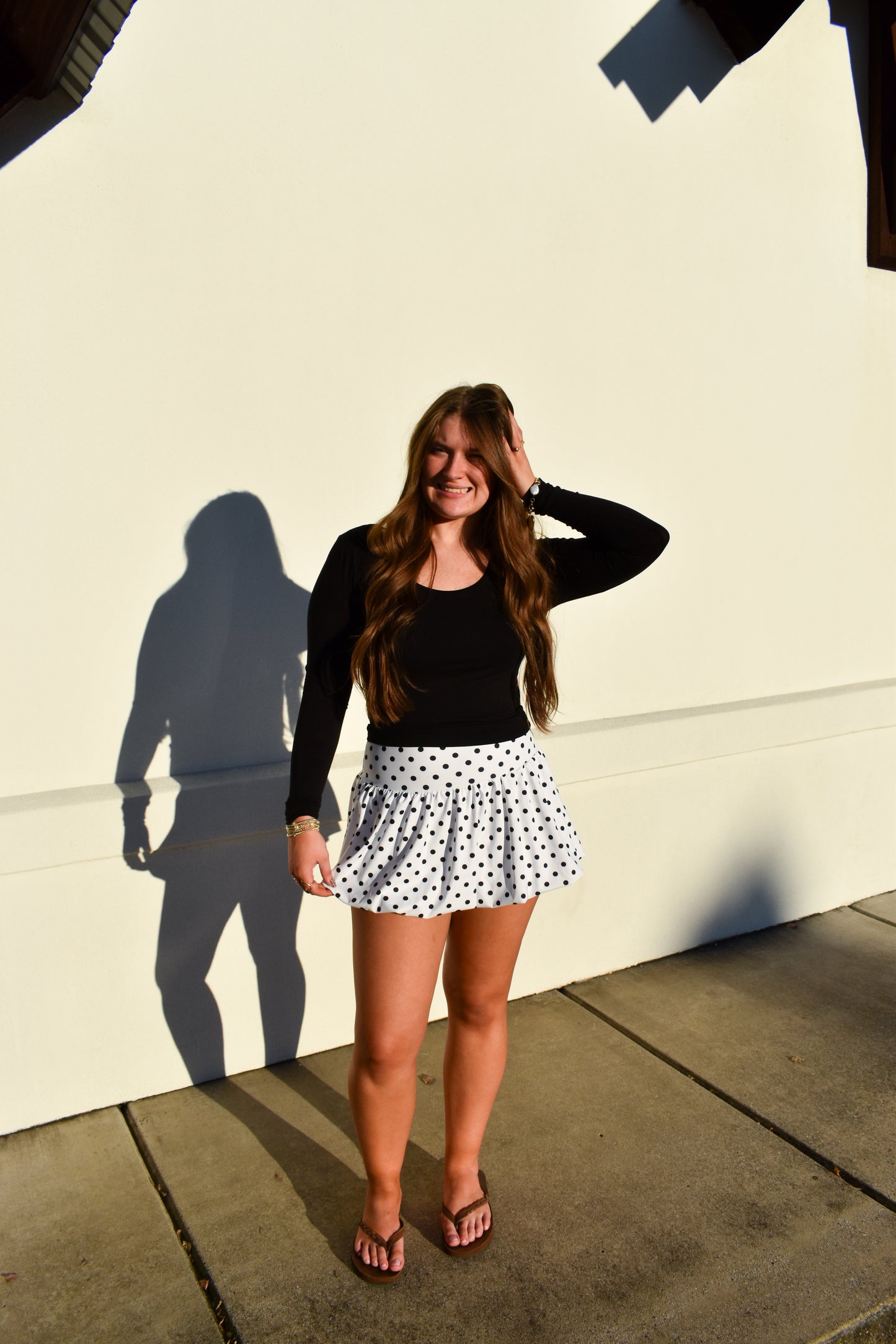 Polka Dot Print Bubble Skirt