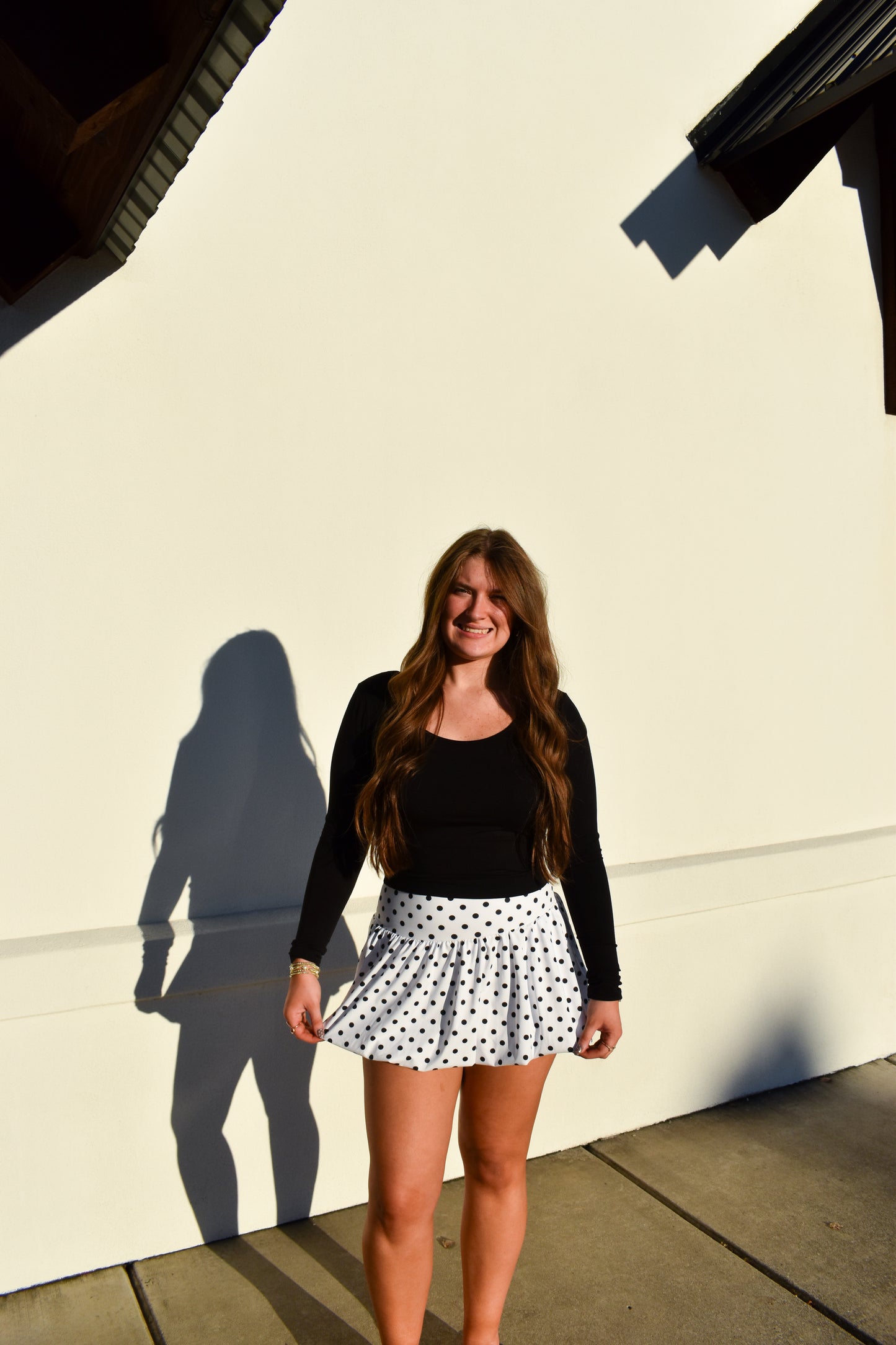 Polka Dot Print Bubble Skirt