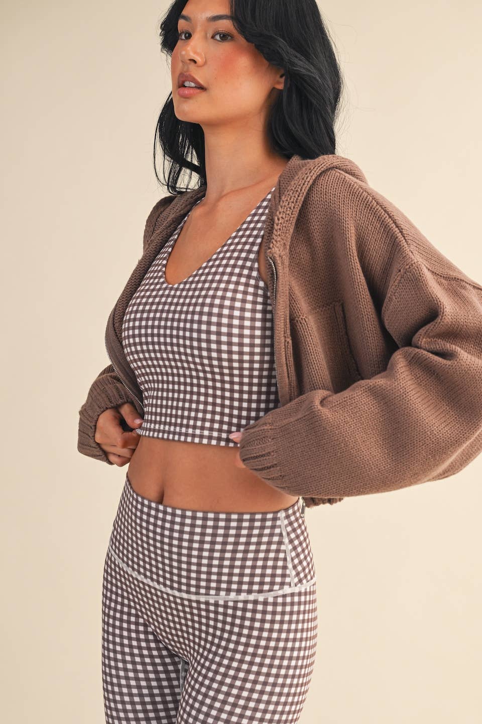 Knit Zip Up Hoodie Sweater