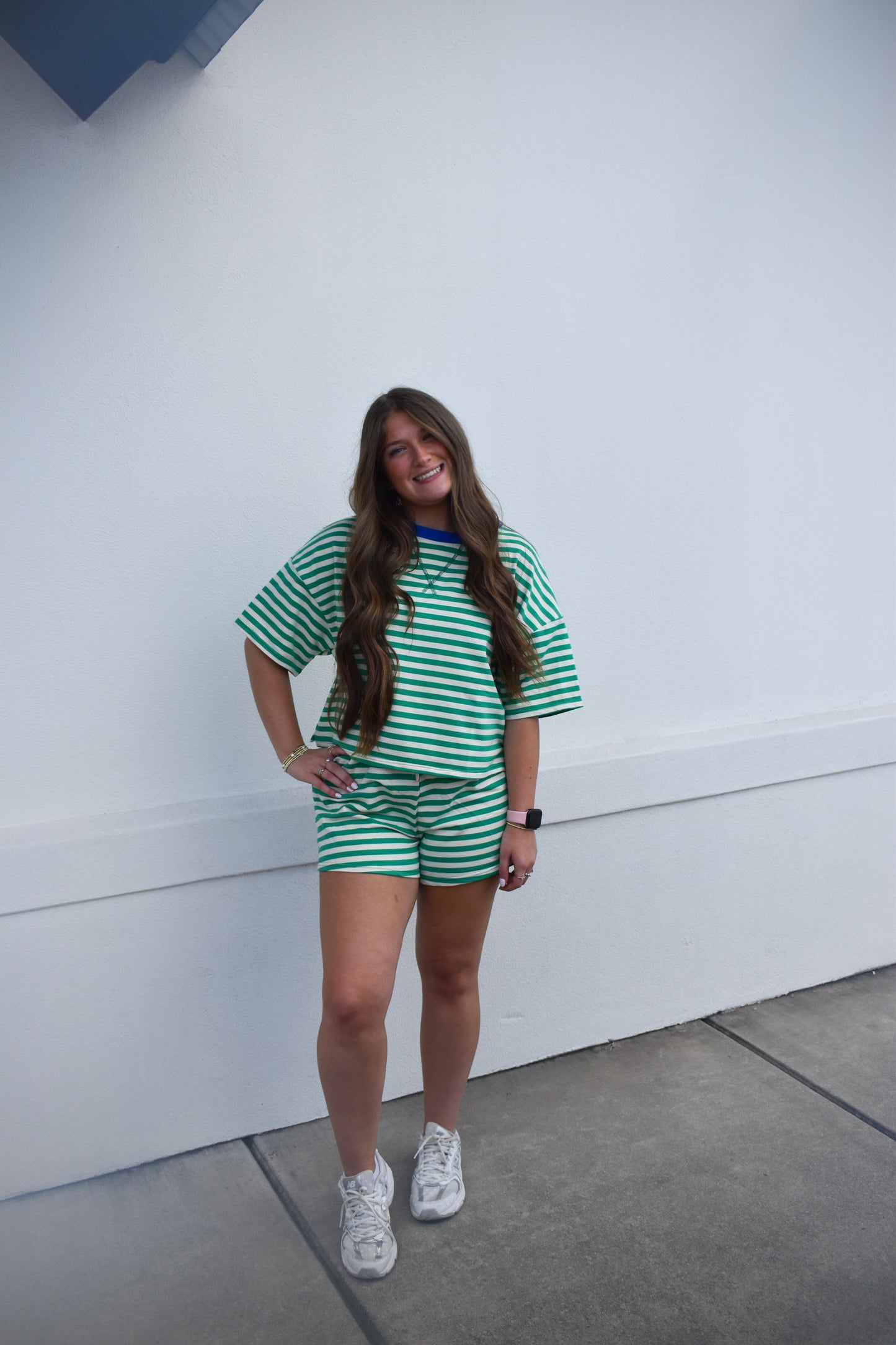 Striped Terry Two-Tone Top