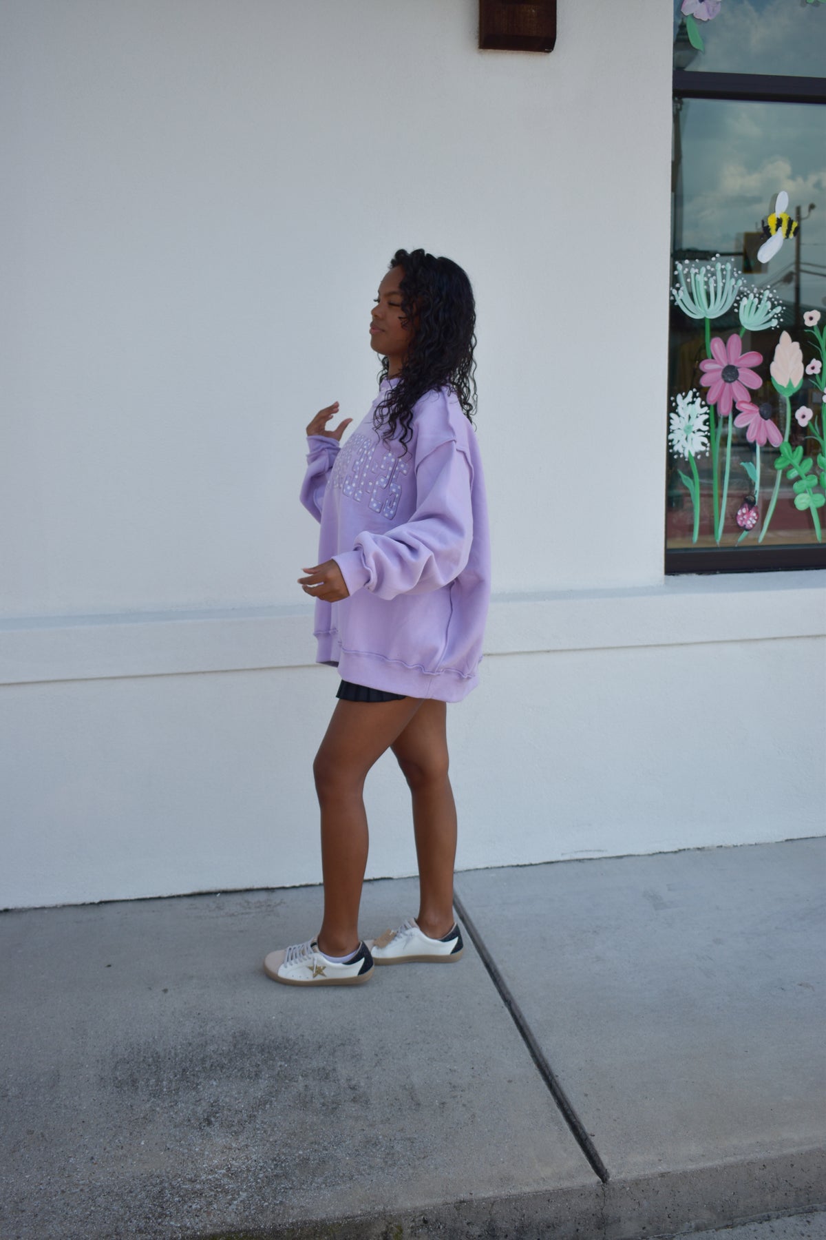 'PROVERBS 31:25' Script Collar Mockneck: Lavender