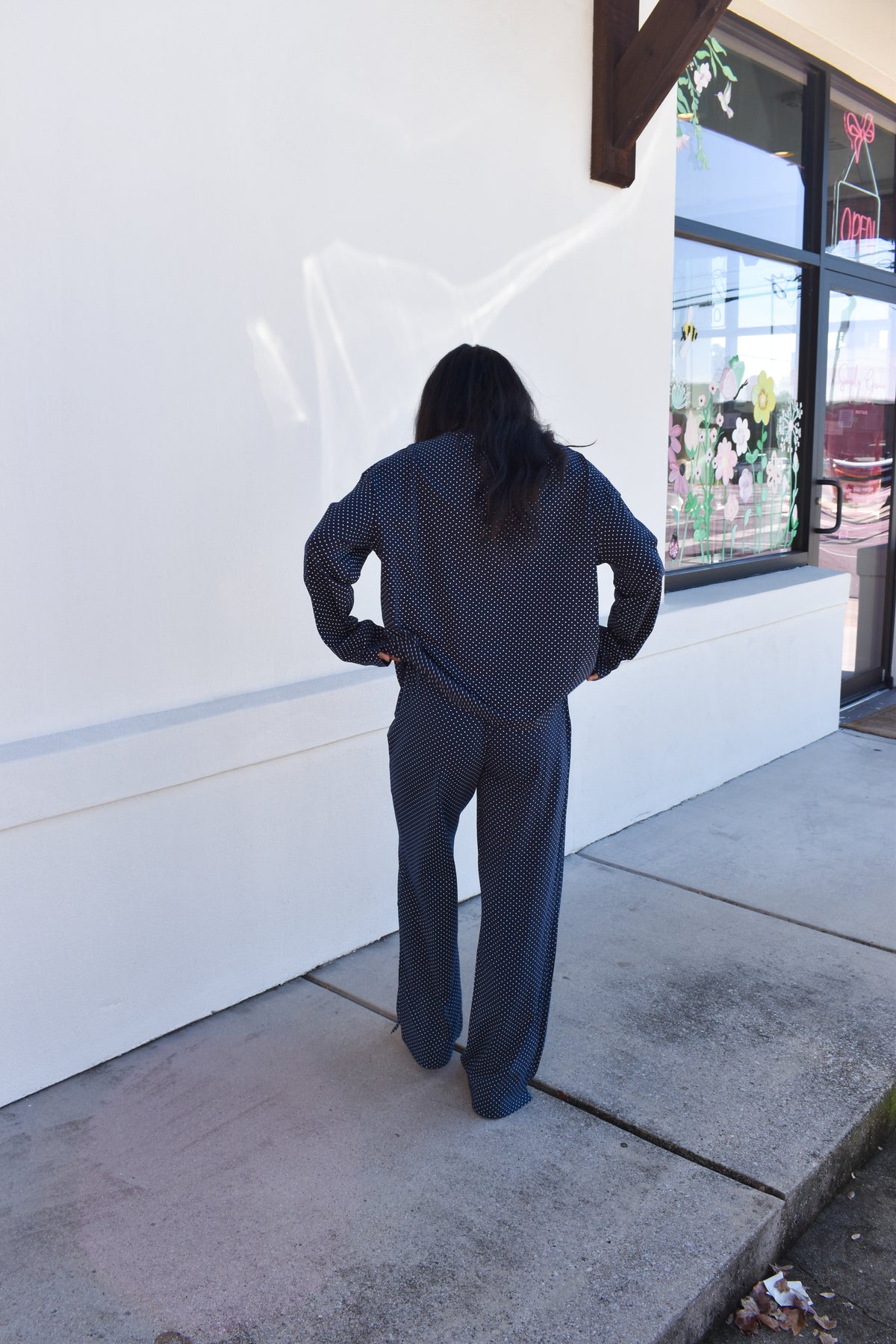 Navy Blue Polka Dot Loungewear Pants