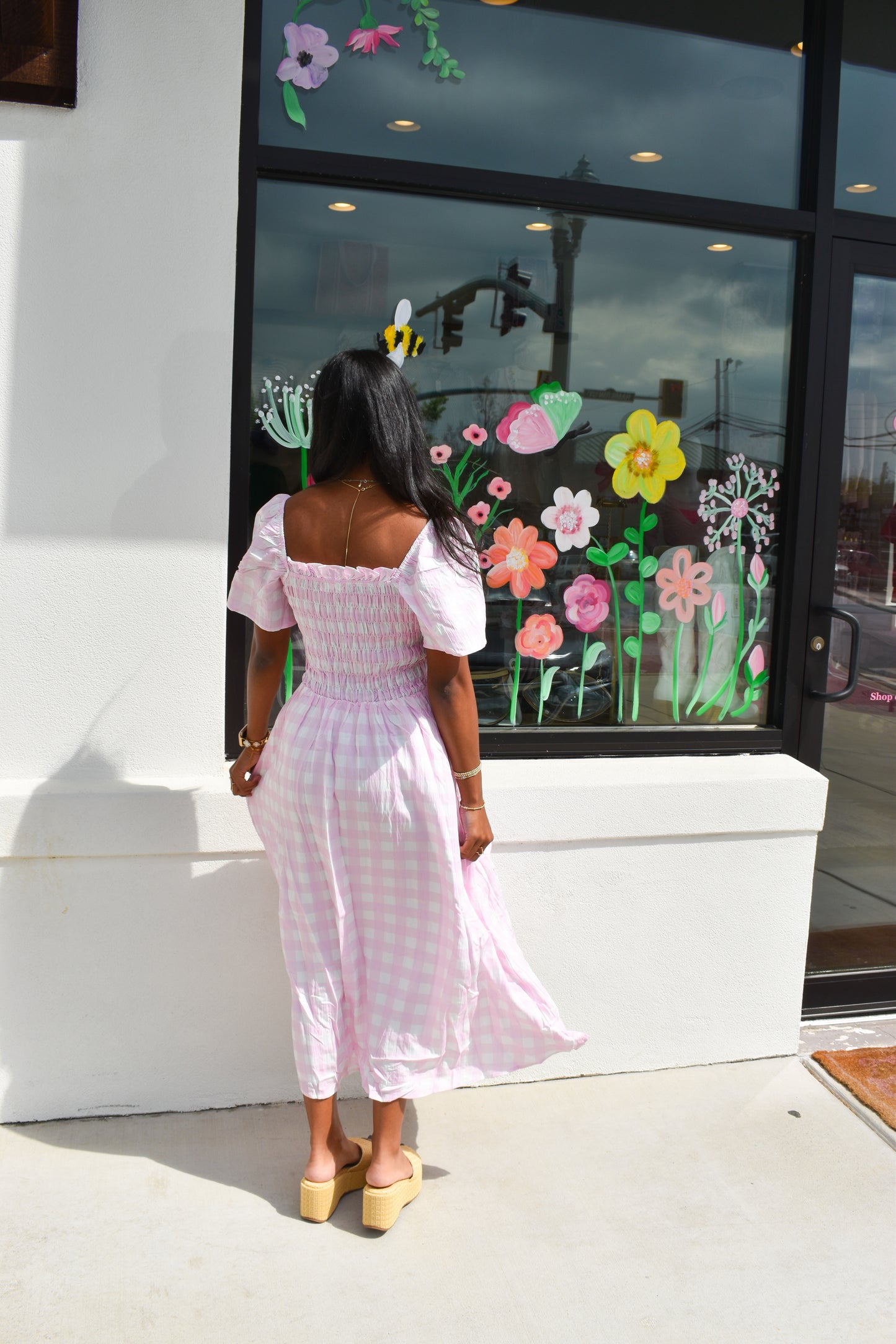 Pretty in Pink Gingham Maxi Dress