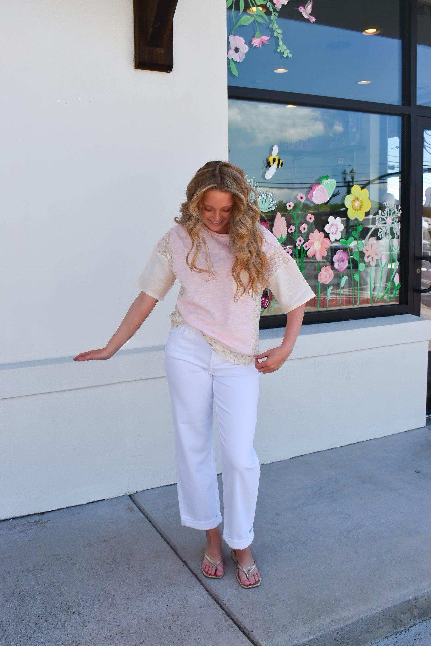 Pink Floral Edge Shirt