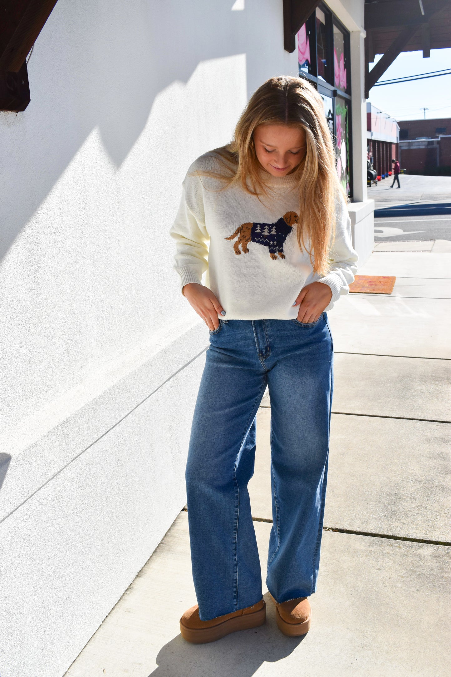 Dog W/ Sweater Crew Neck