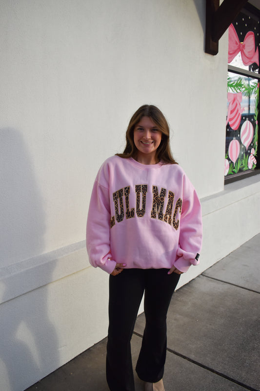 Leopard Lulu Mac Pink Sweatshirt
