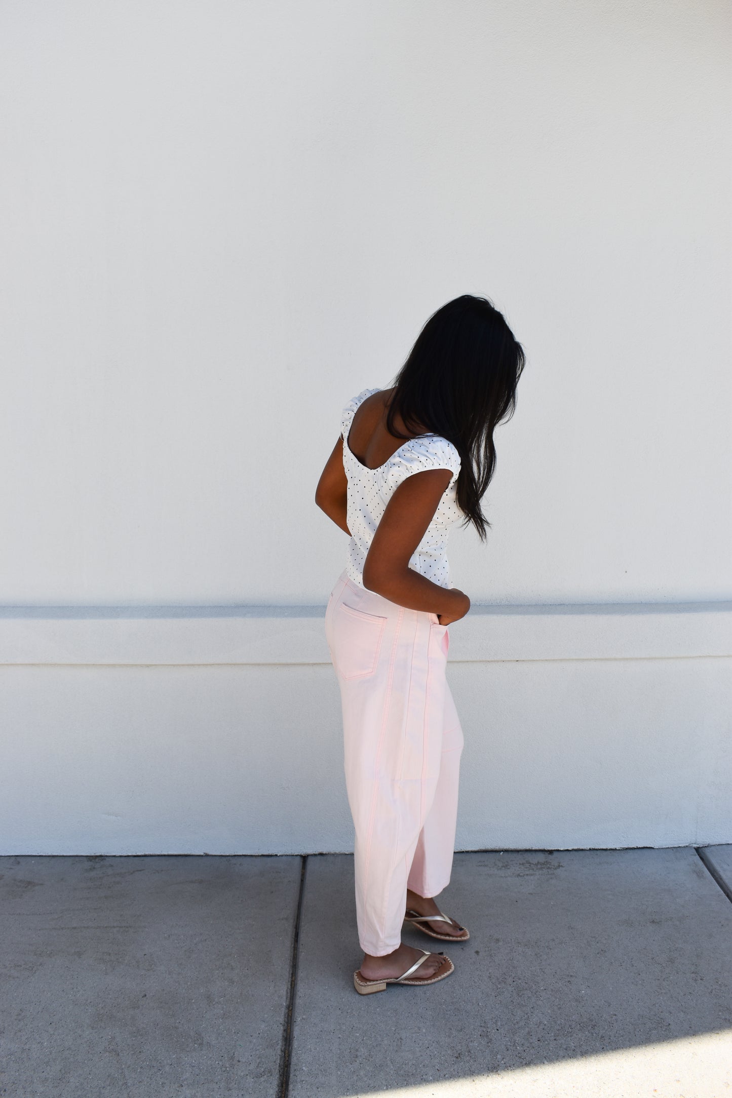 Polka Dot Peplum Top