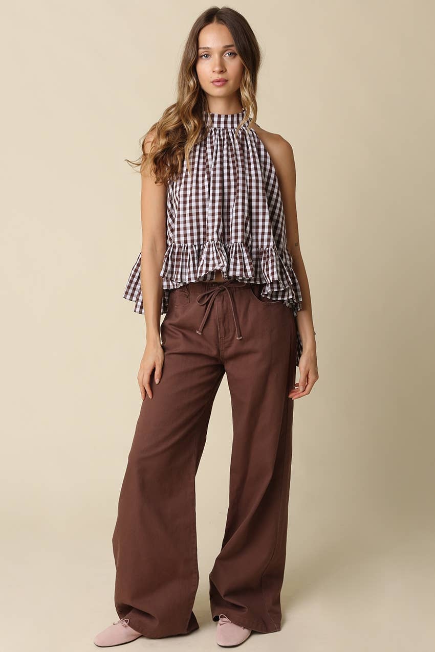 Delia Gingham Halter Blouse