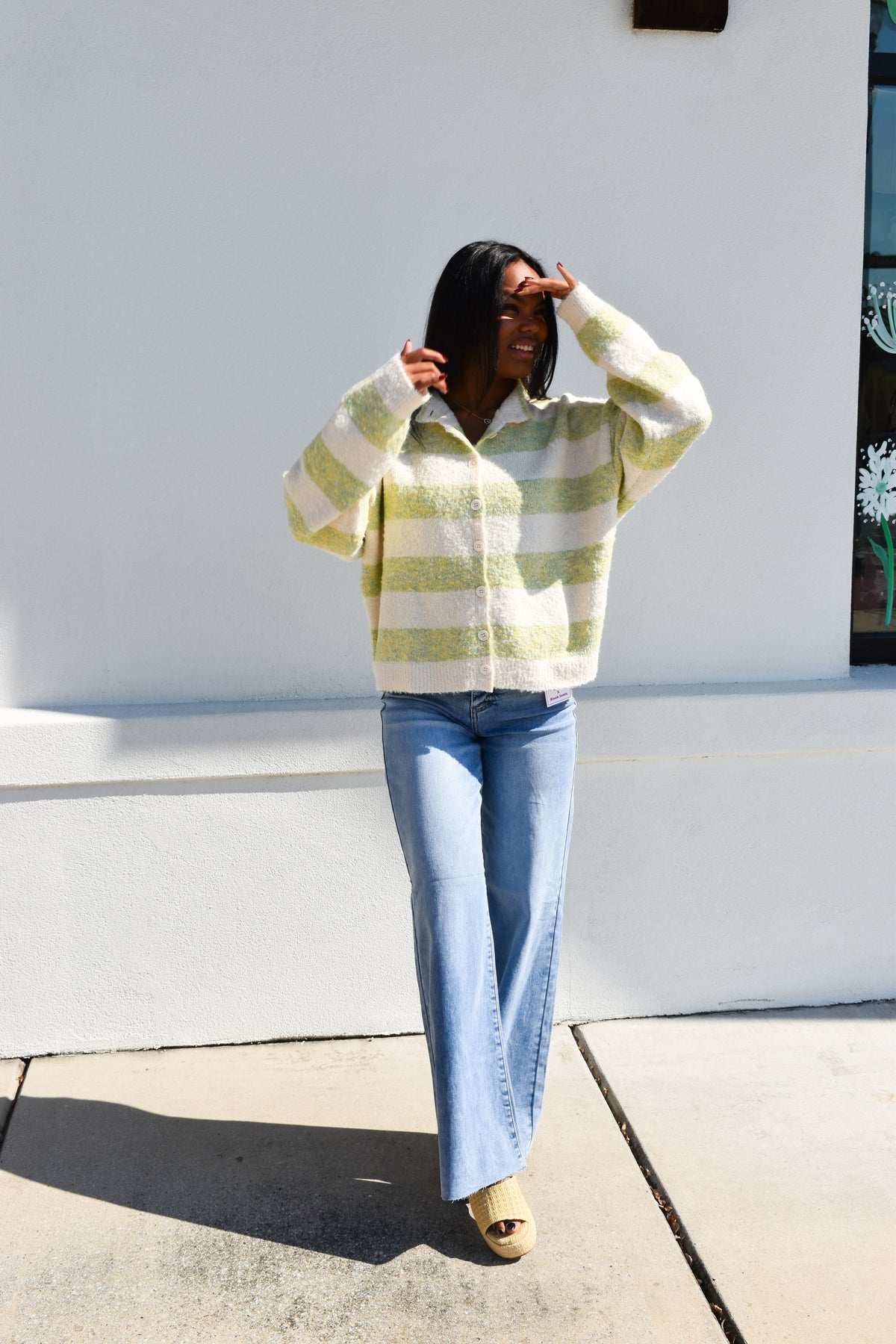 Sage & Sweet Striped Cardigan