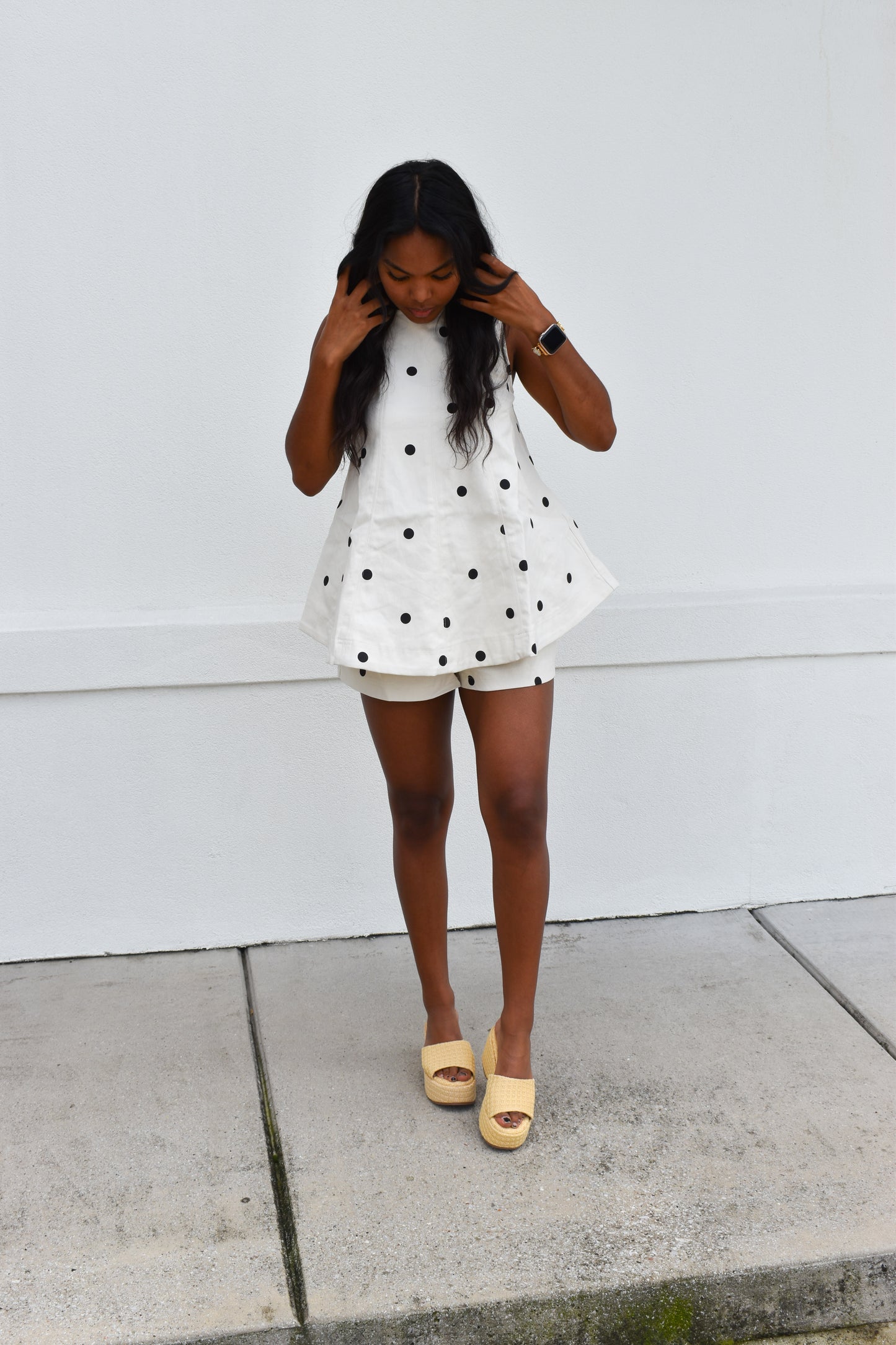 Sally Polka Dot Denim Set