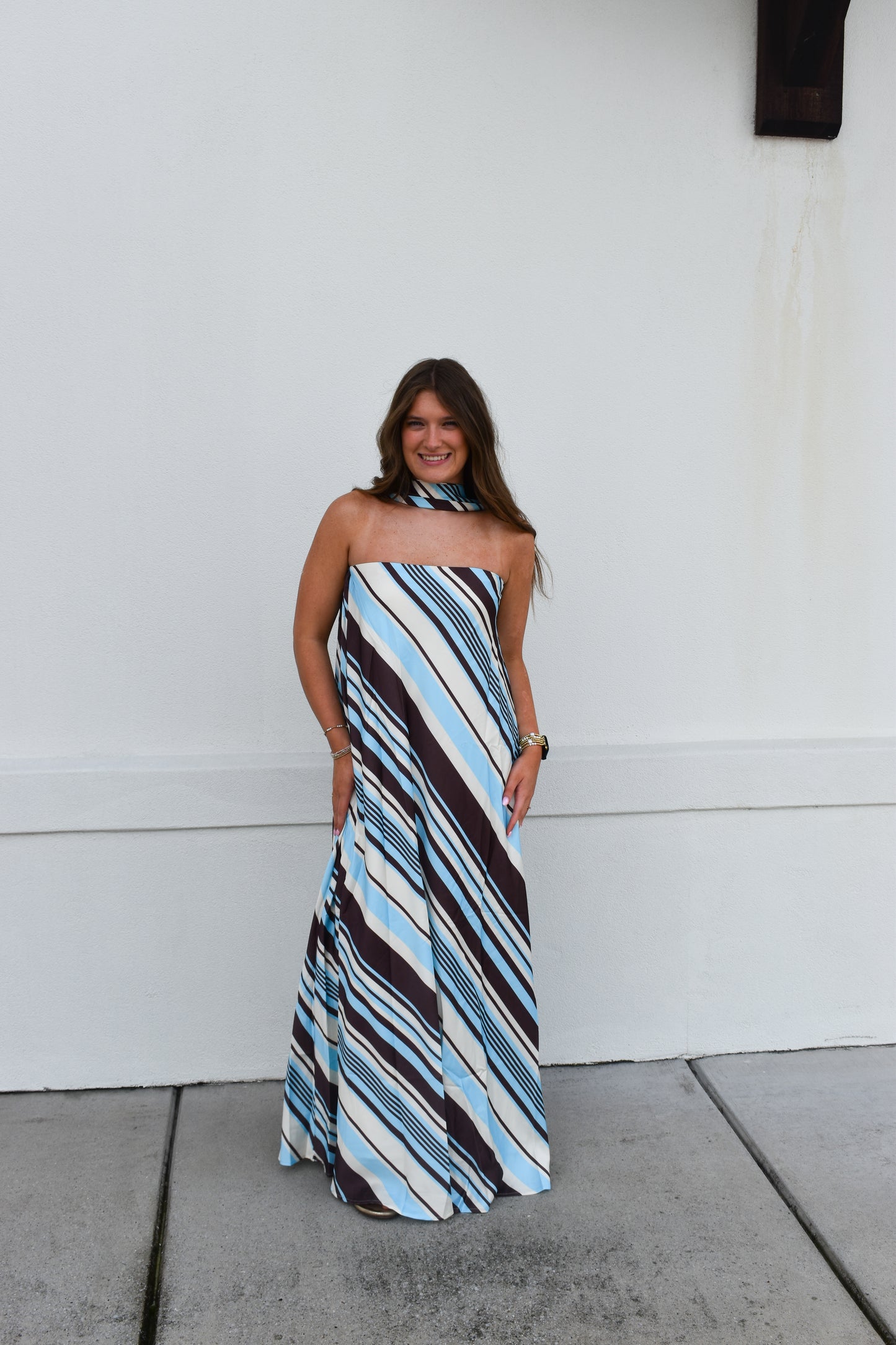 The Riviera Stripe Maxi Dress