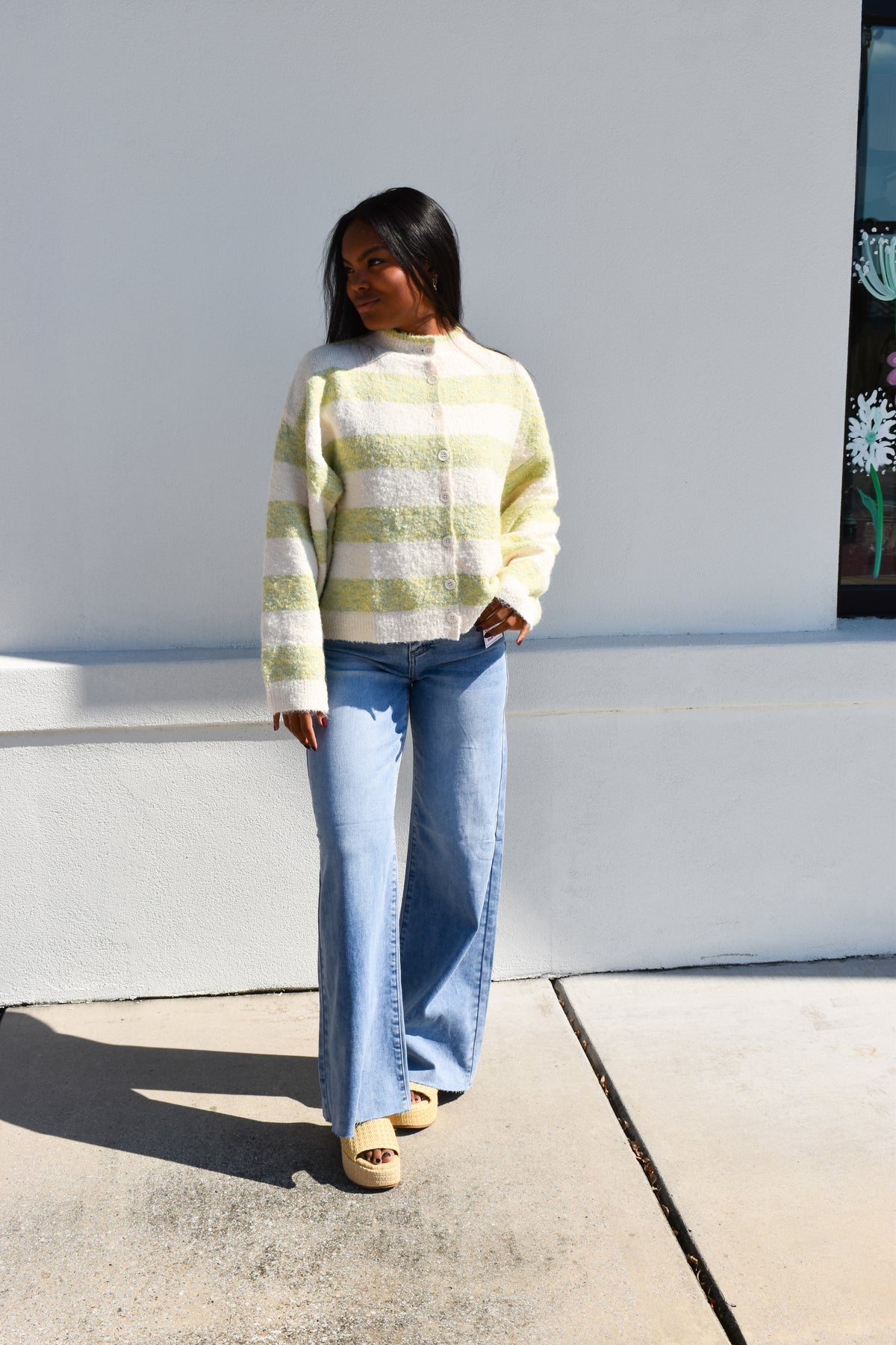 Sage & Sweet Striped Cardigan