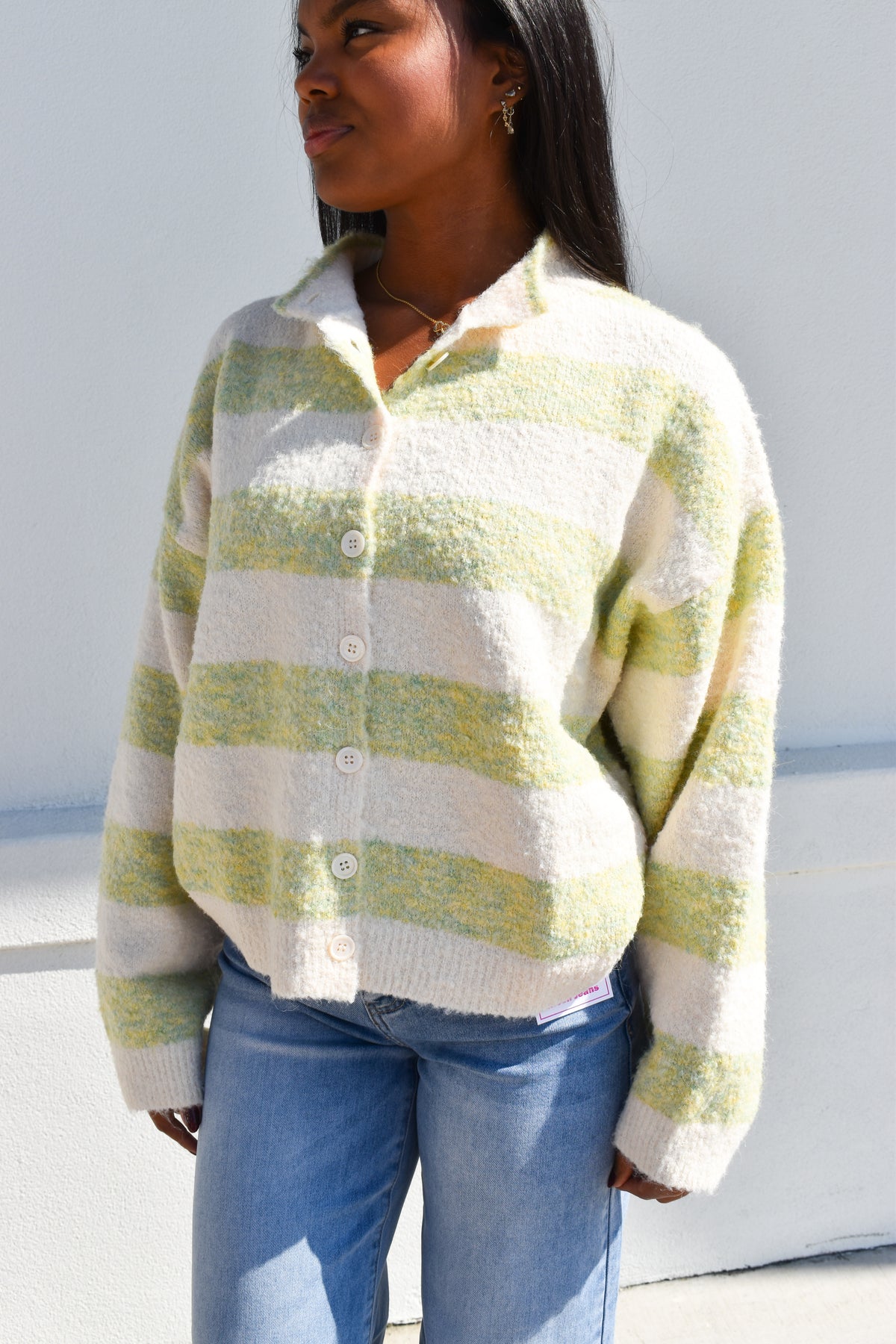 Sage & Sweet Striped Cardigan