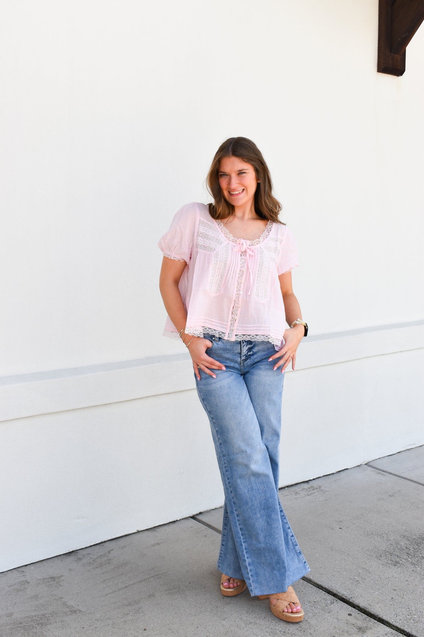 Lace & Lovely Top: Pink