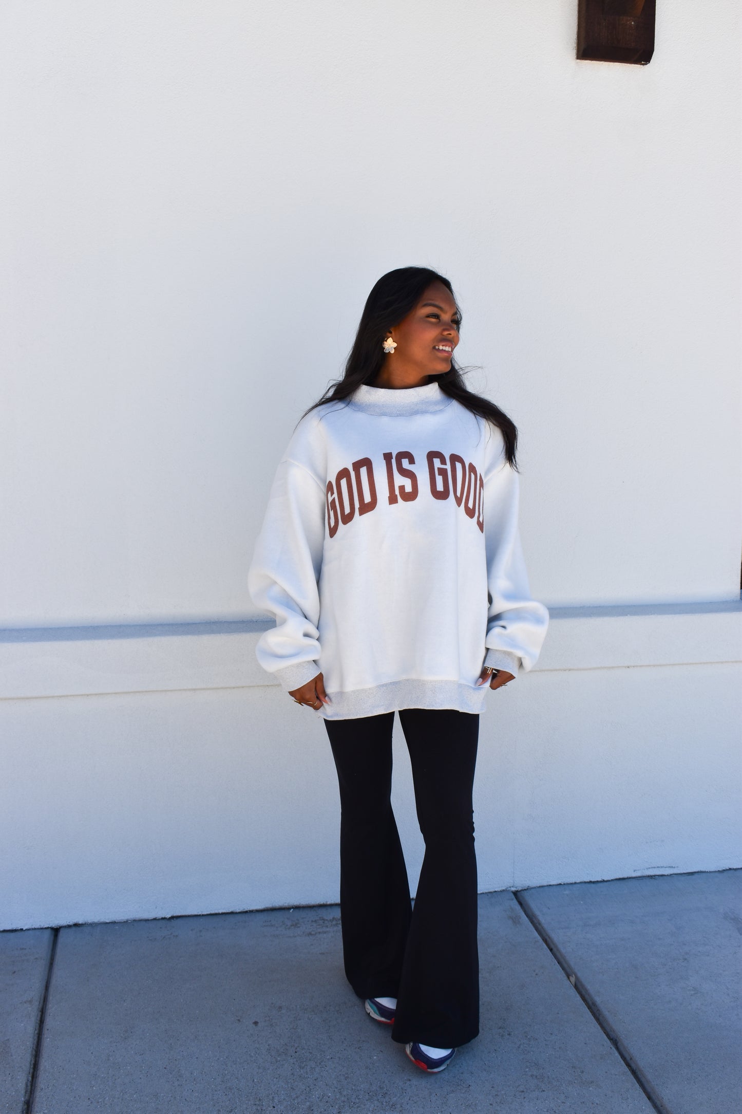 'JESUS & GOD IS GOOD' Reversible Mockneck: Pink