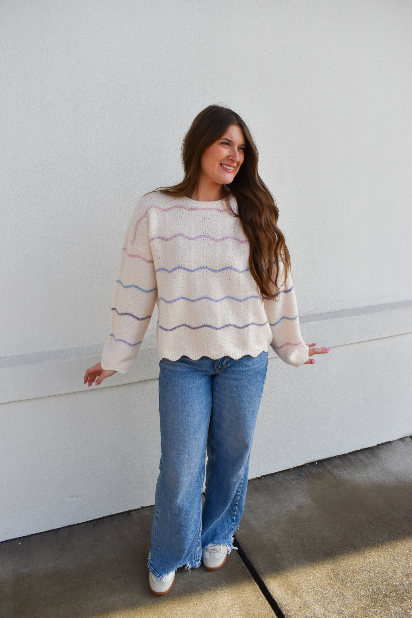 Scallop Ombre Wool Sweater