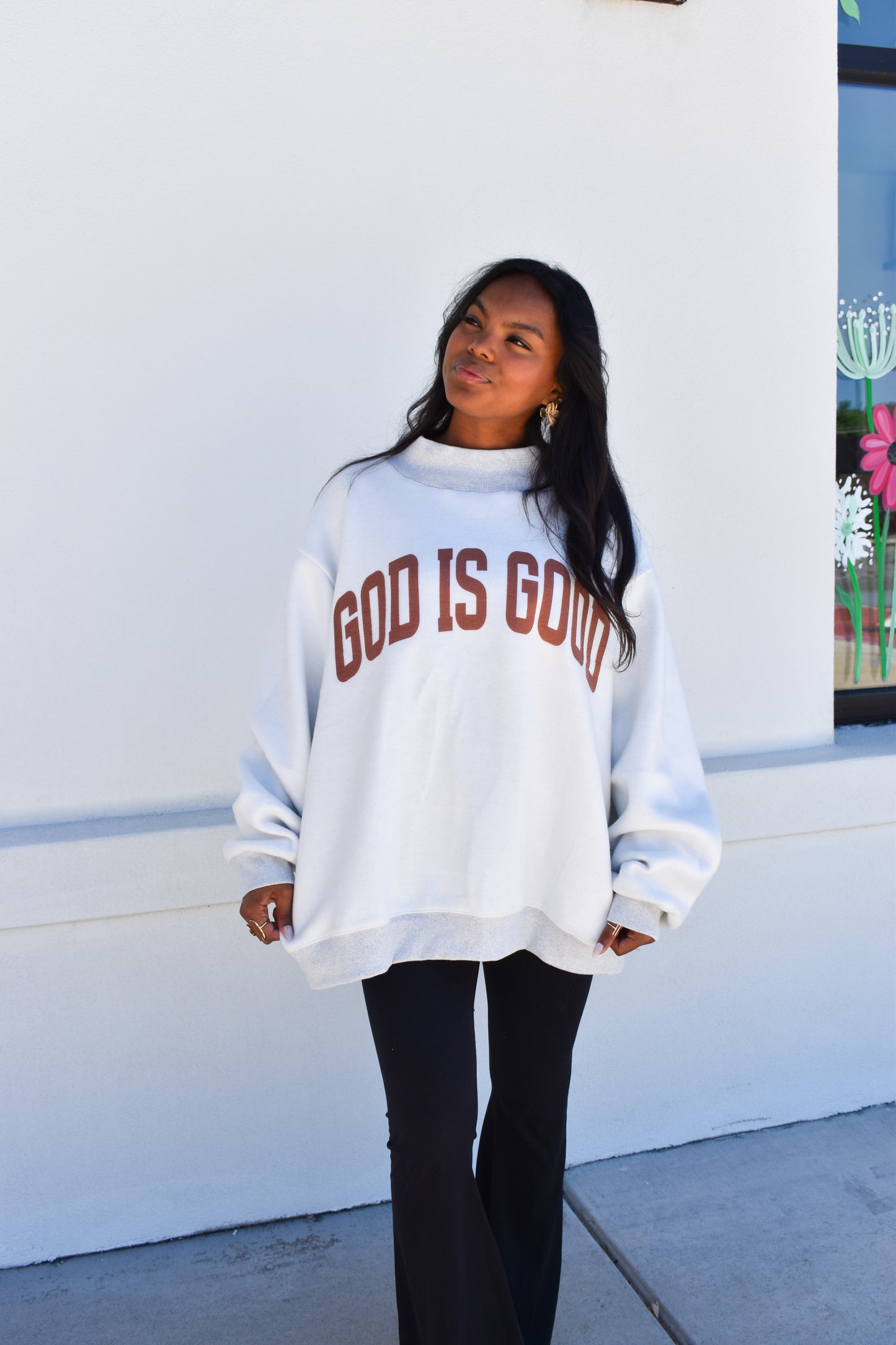 'JESUS & GOD IS GOOD' Reversible Mockneck: Pink