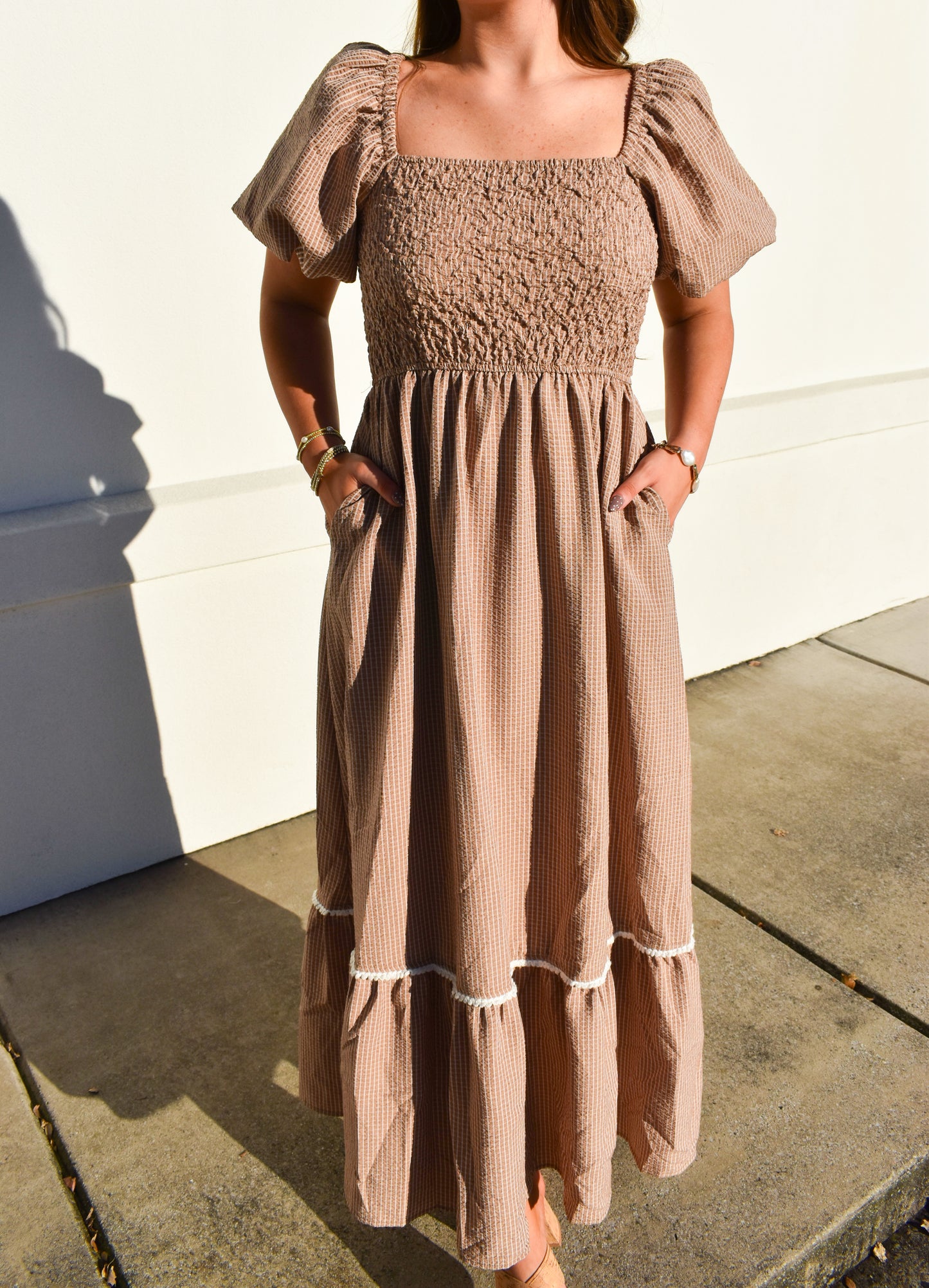Amber Smocked Bubble Maxi Dress