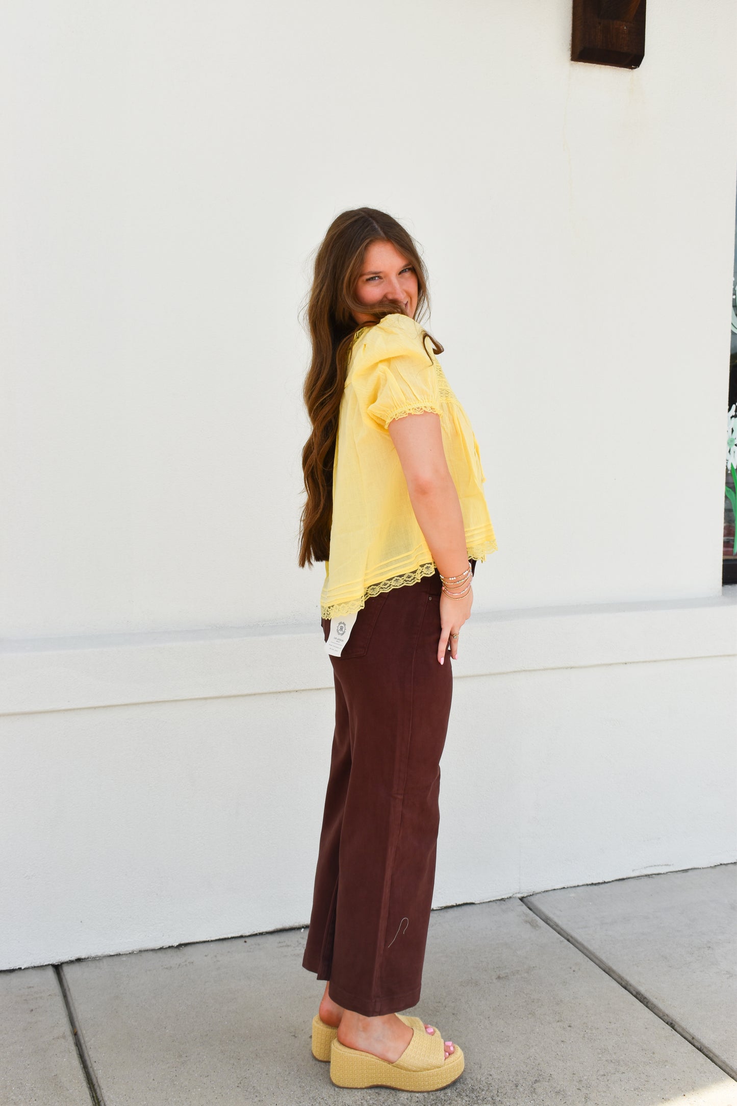 Lace & Lovely Top: Yellow