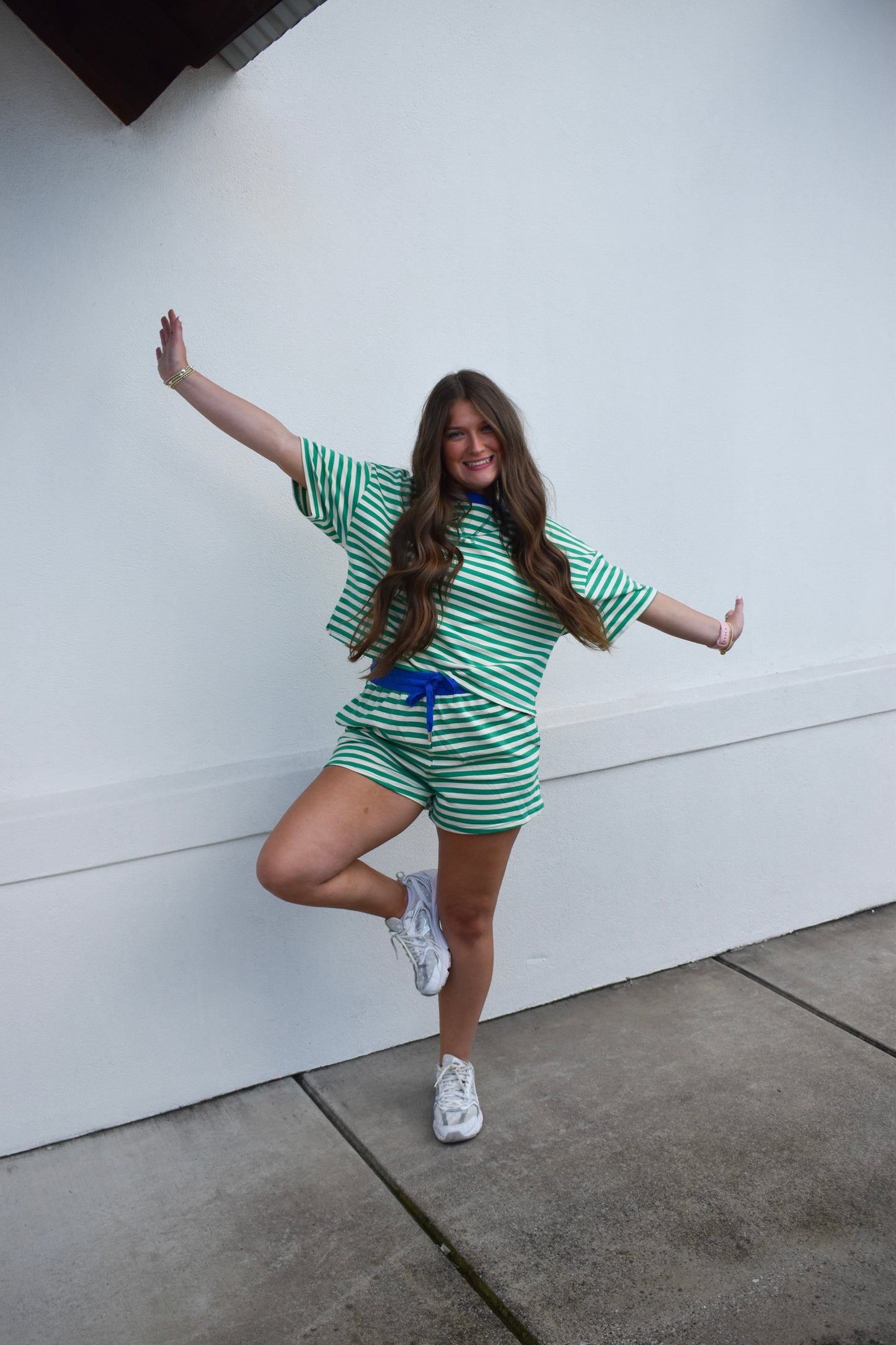 Striped Terry Two-Tone Shorts