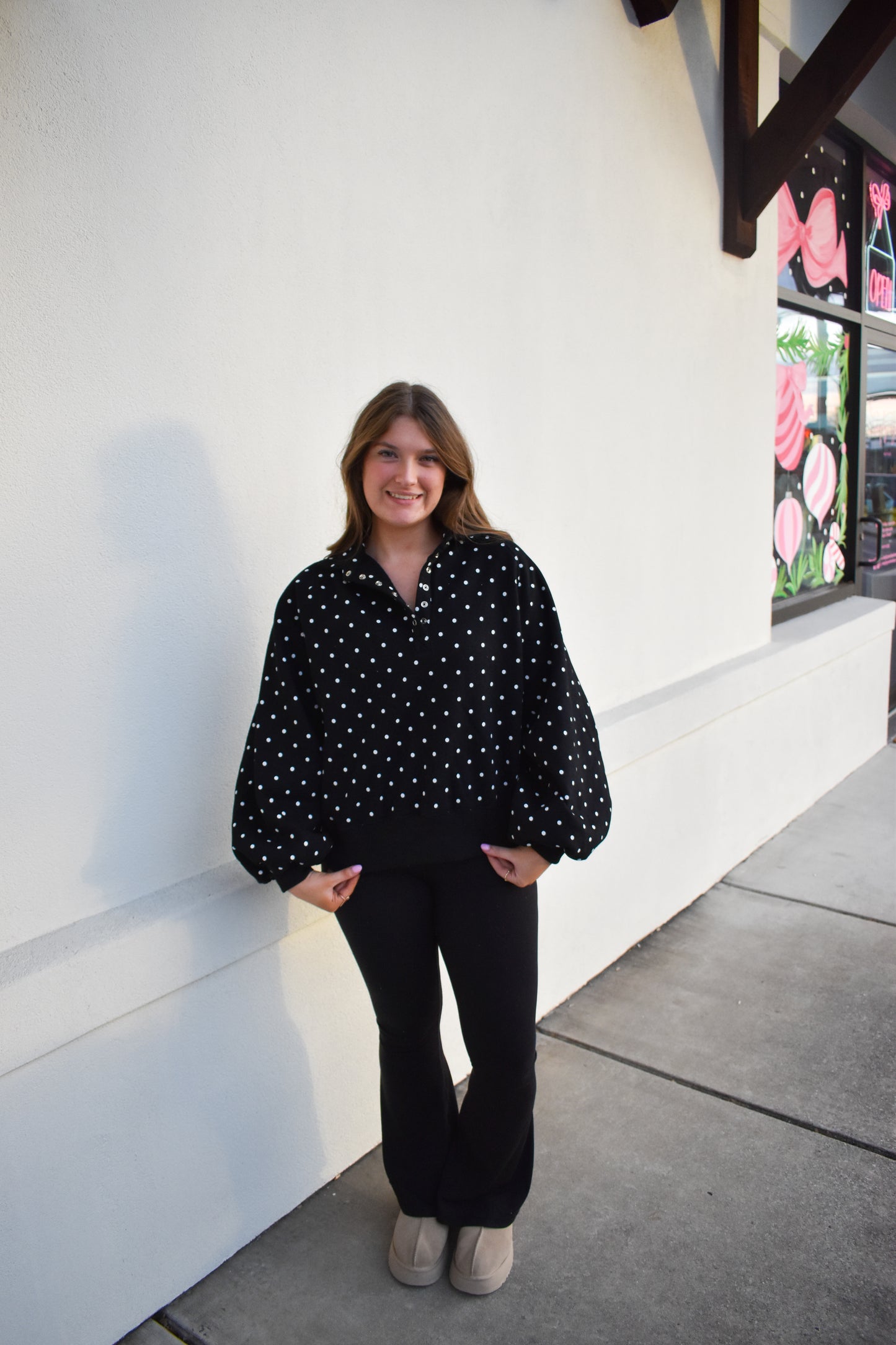 Polka Dot Piper Snap Button Sweater