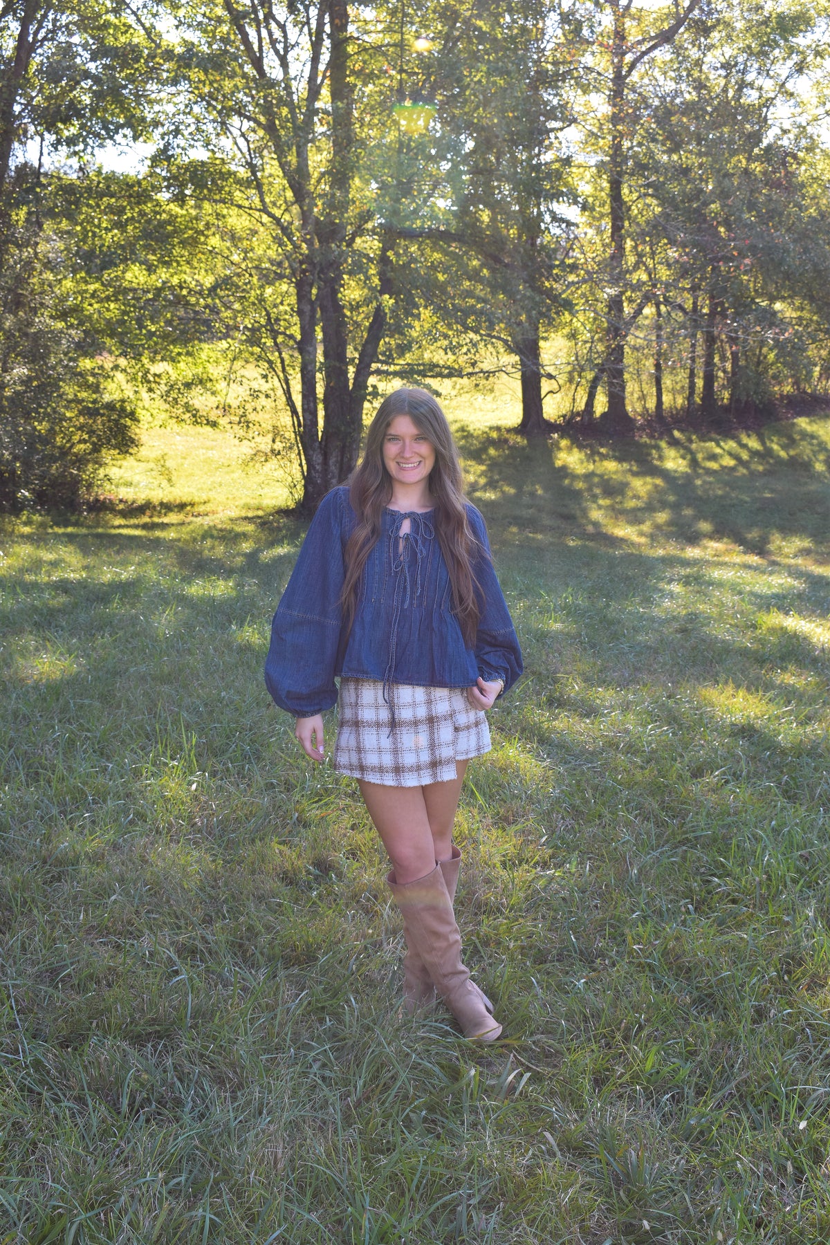 Denim Tie Top