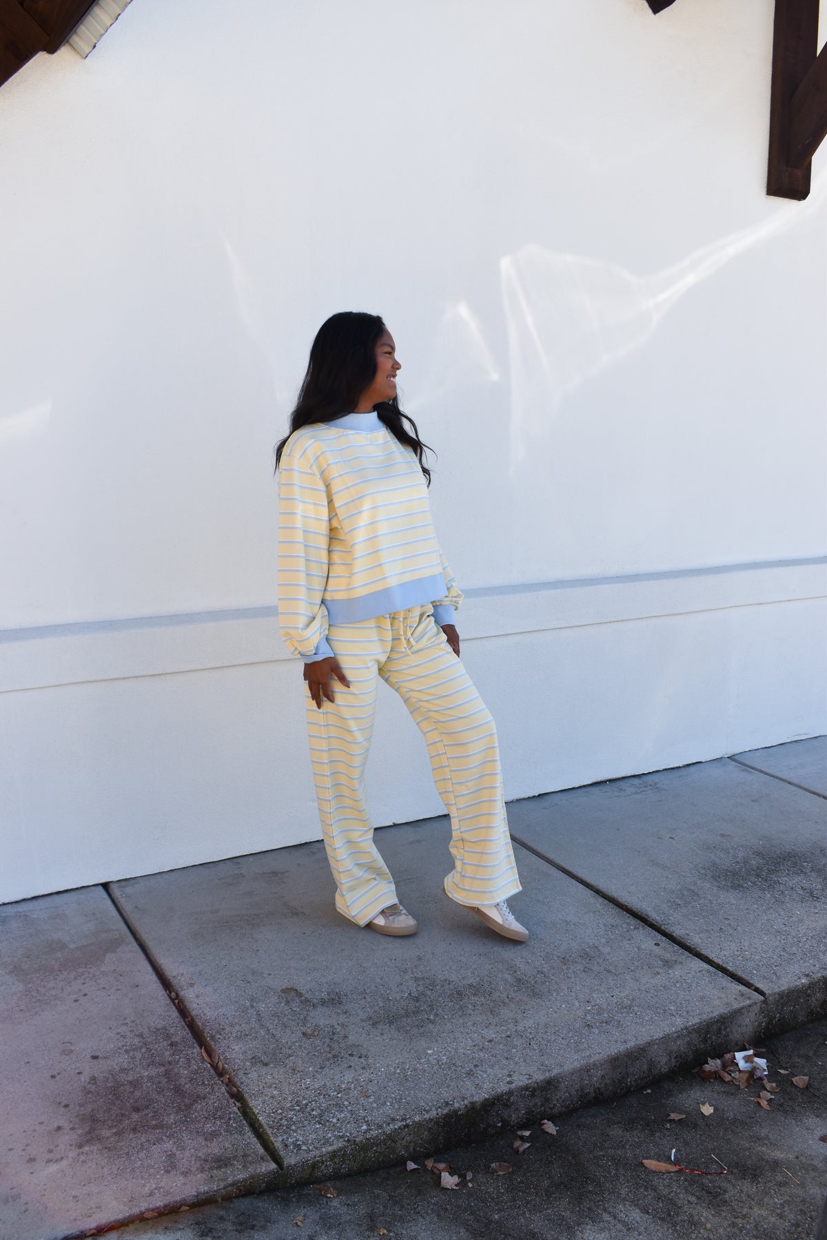 Striped Pants: Baby Blue/Lemon
