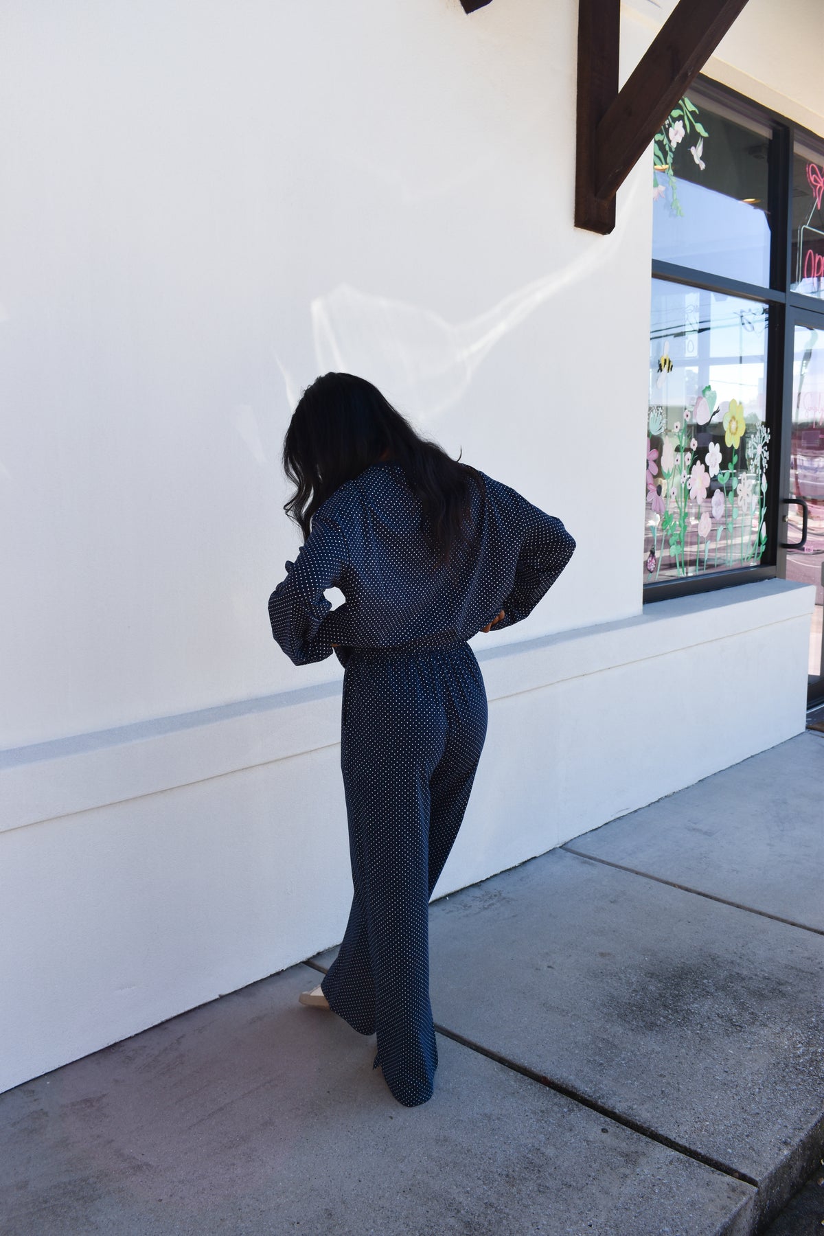 Navy Blue Polka Dot Loungewear Pants