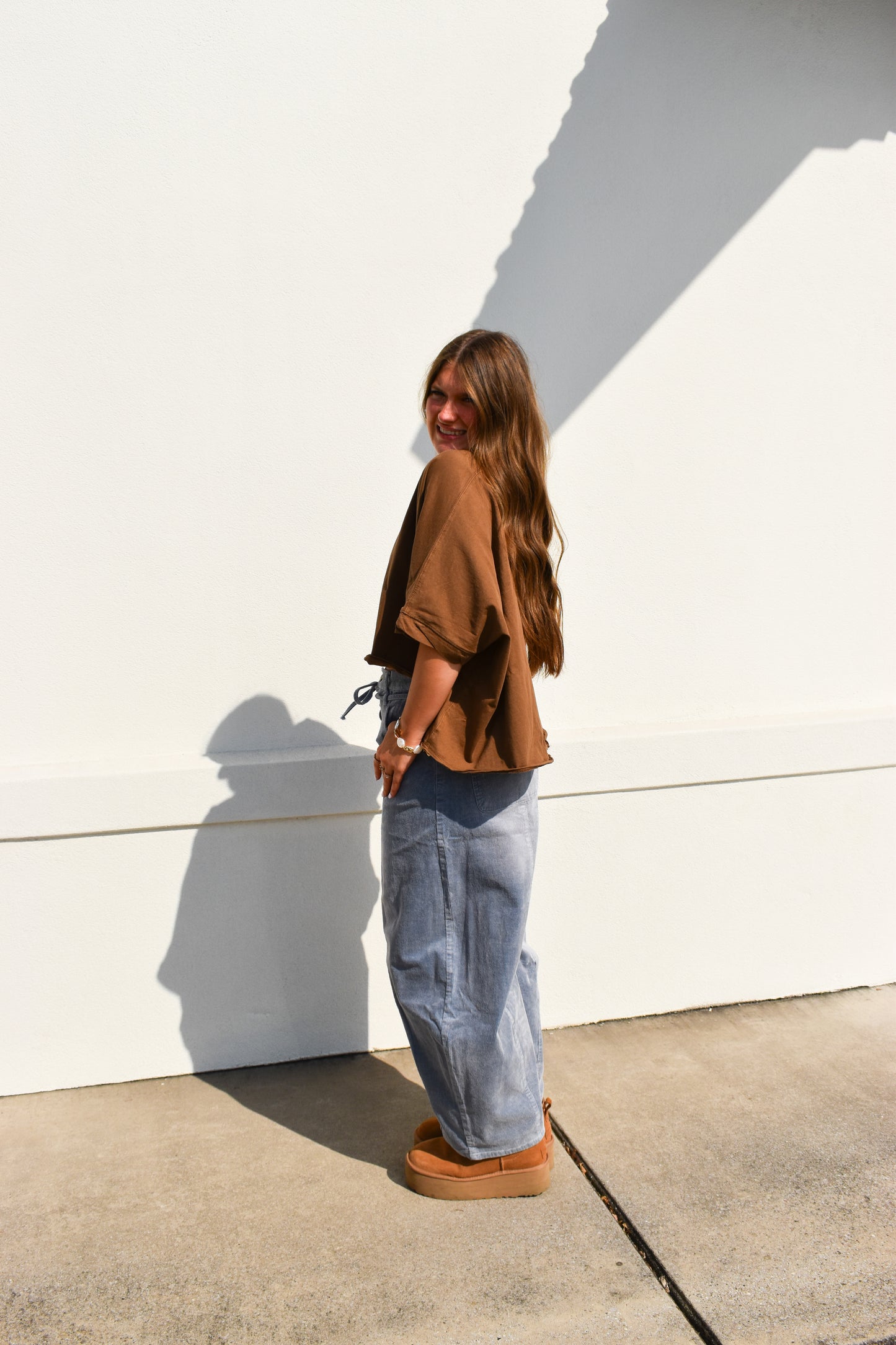 Iris Brown Oversized Top