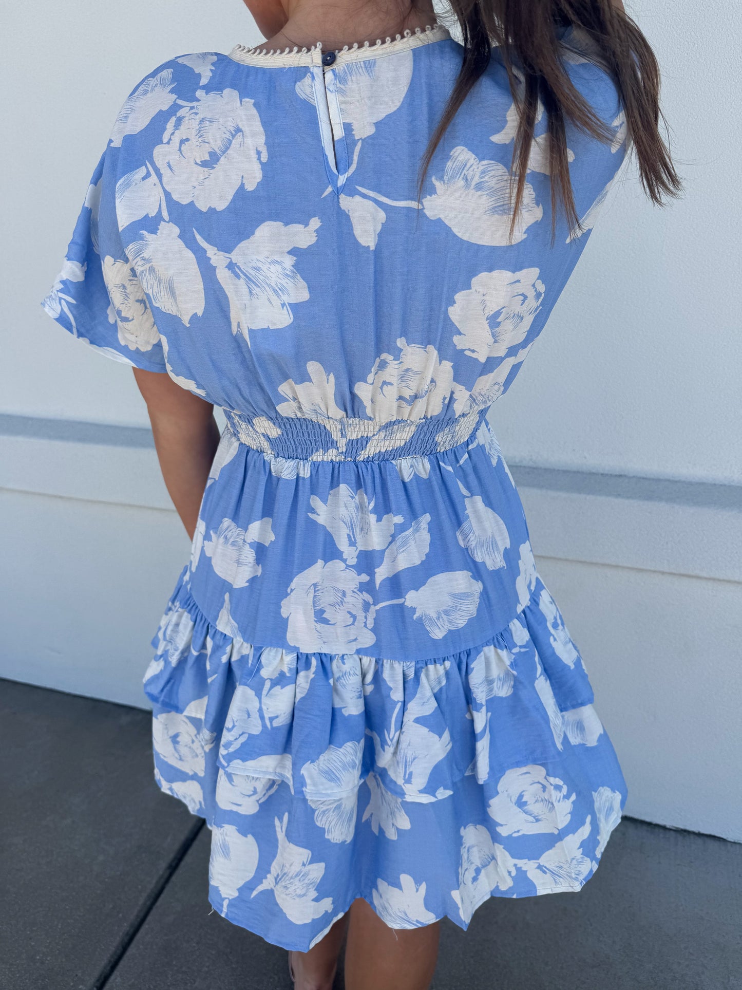 Waist Smocking Tiered Dress