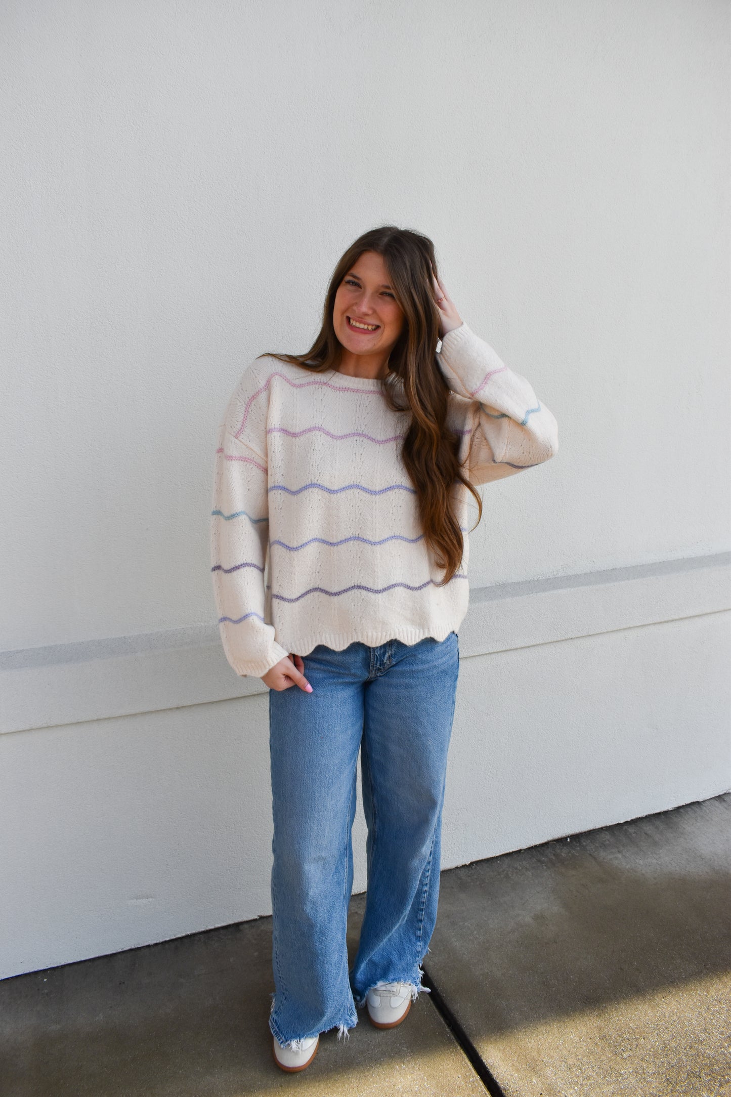 Scallop Ombre Wool Sweater