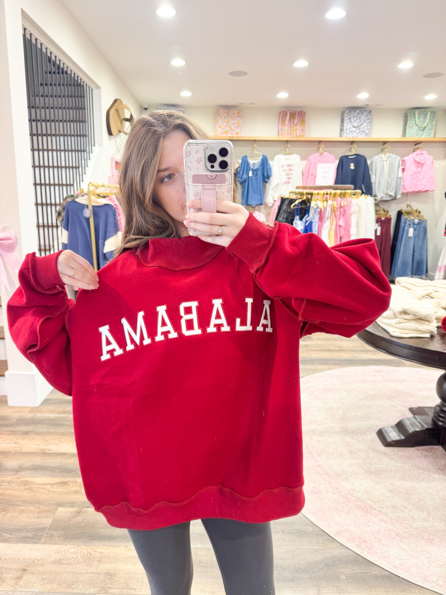 Alabama Embroidered Mockneck