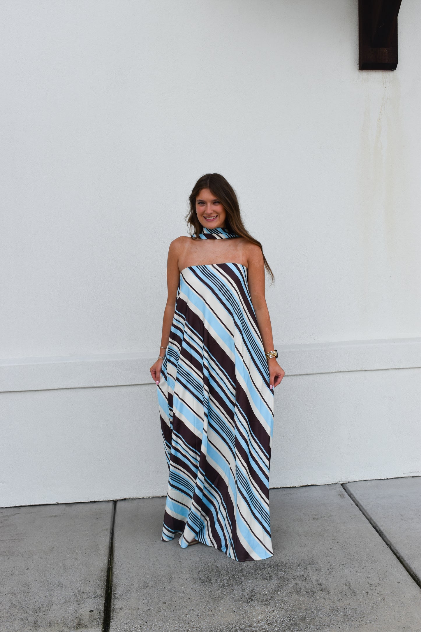 The Riviera Stripe Maxi Dress