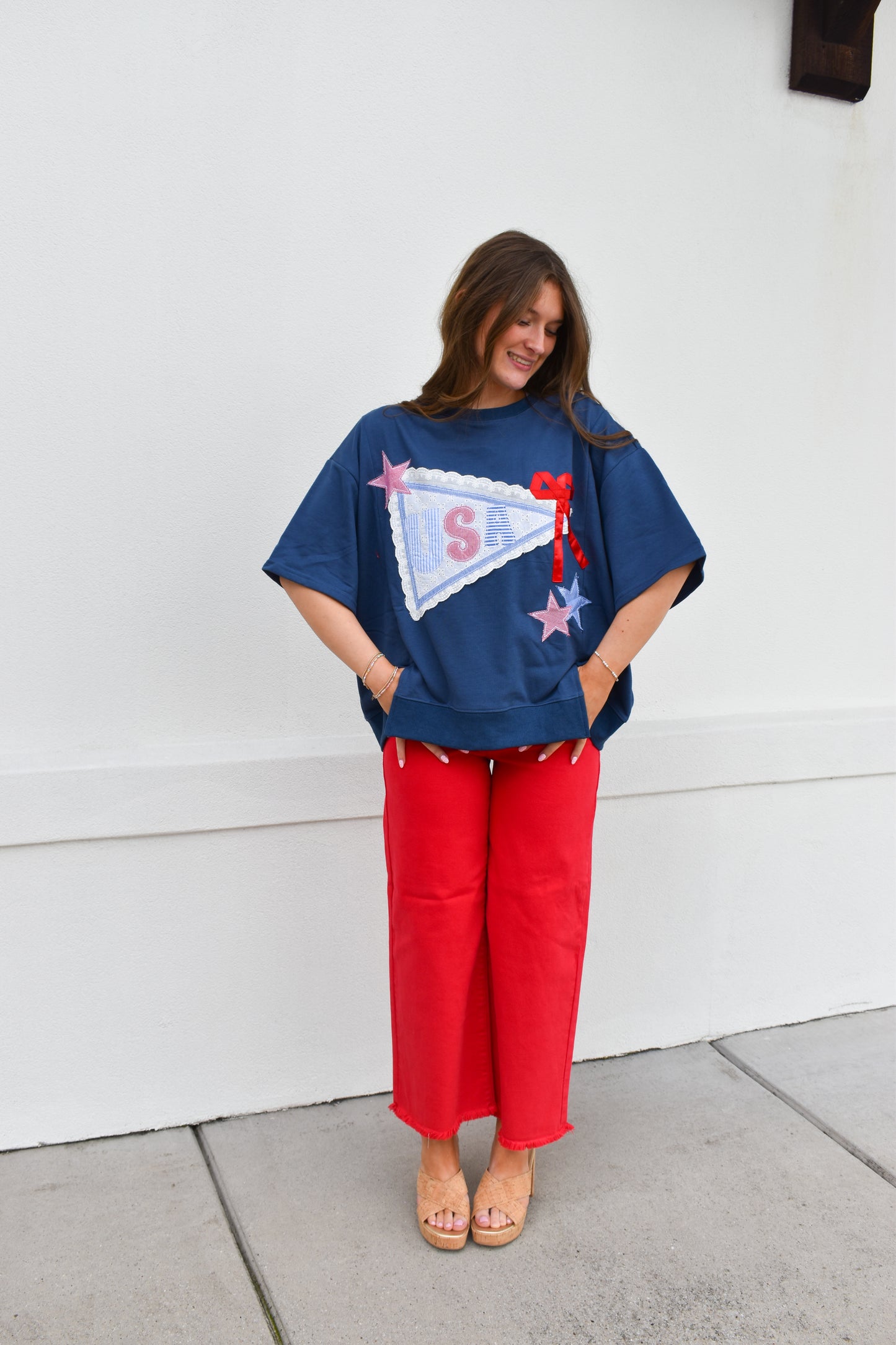 USA Lace Ribbon Sweatshirt