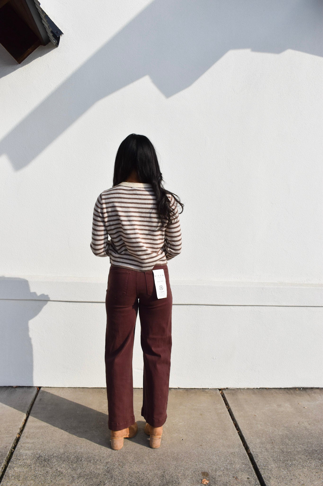 Striped Pattern Button Cardigan