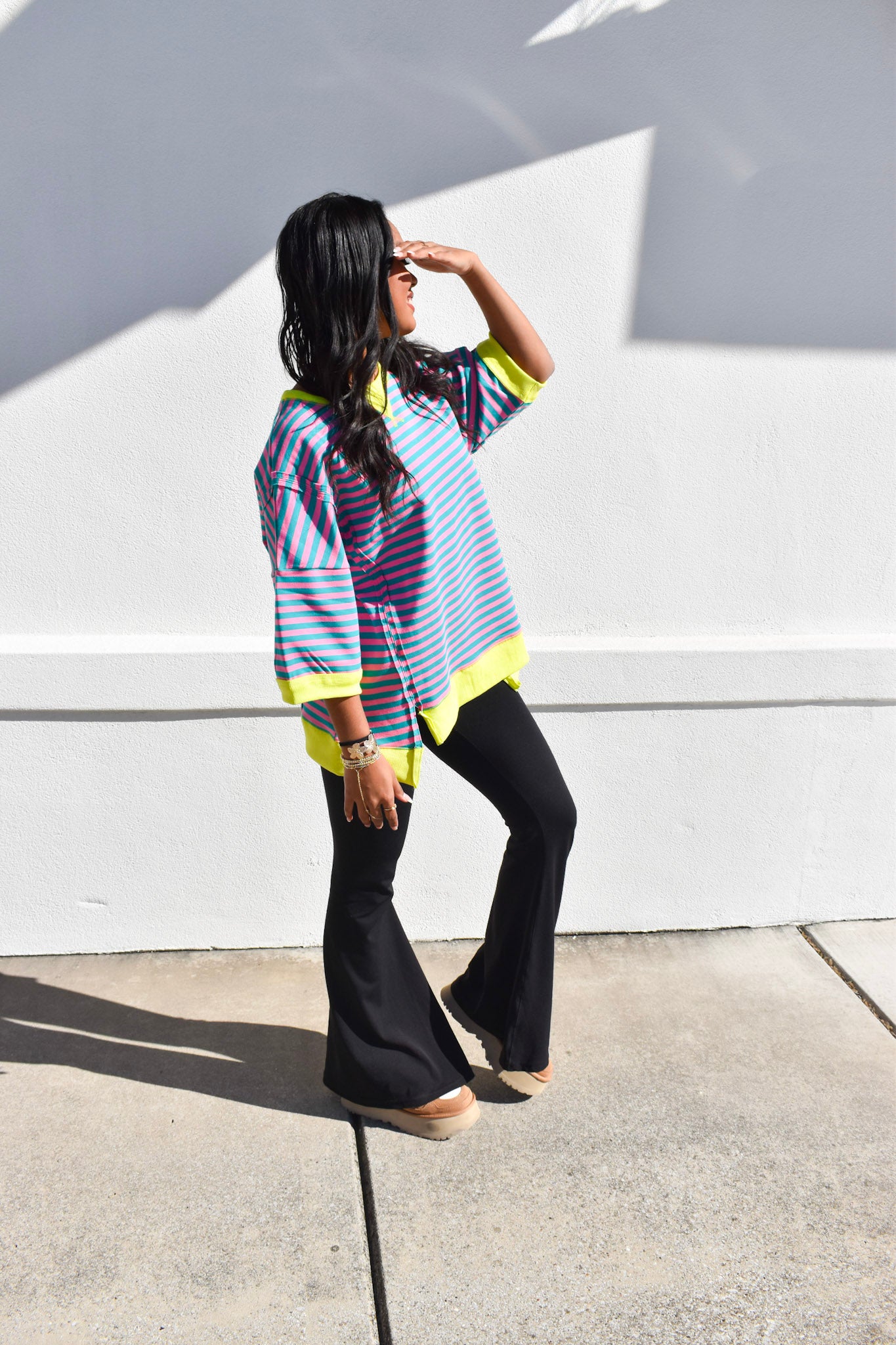 Seafoam/Pink Stripe Tee