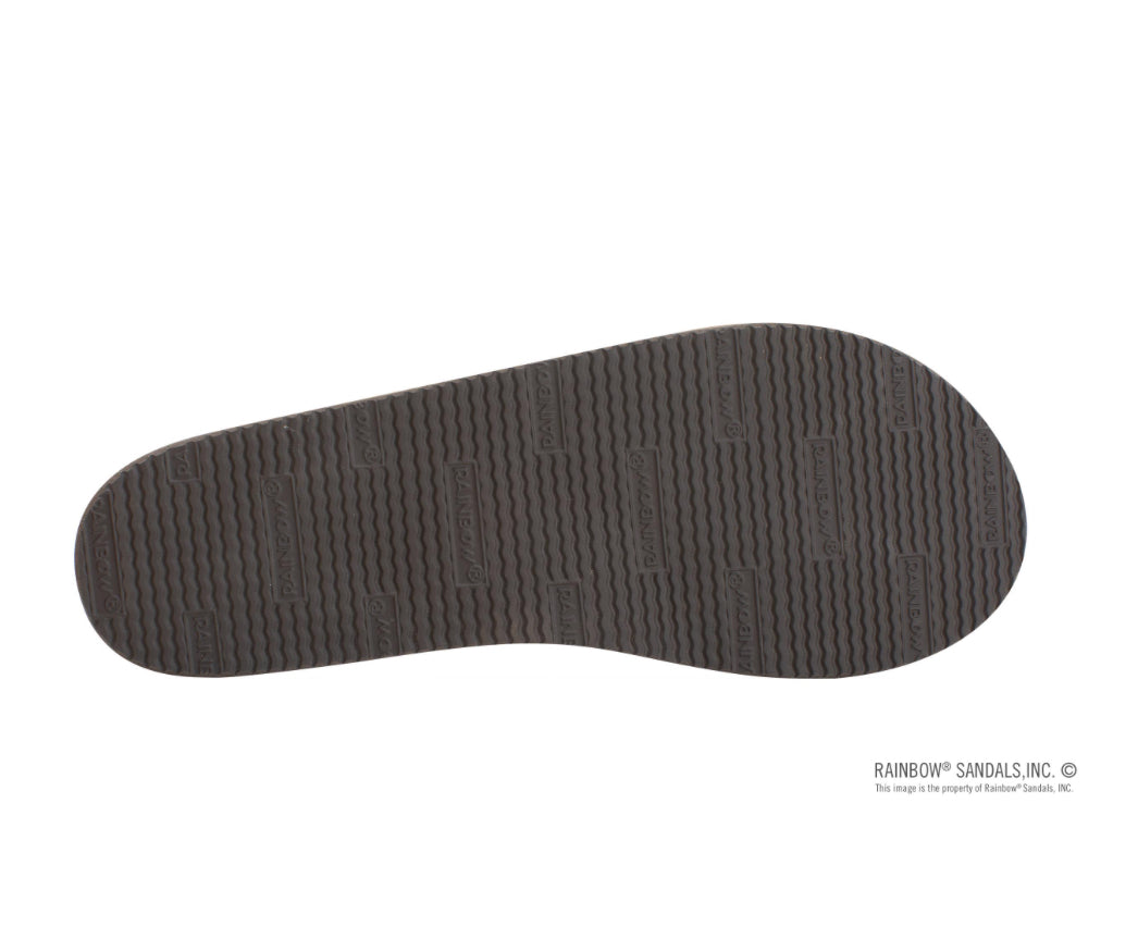 "Rainbow" Dark Brown Wide Strap Flip Flops