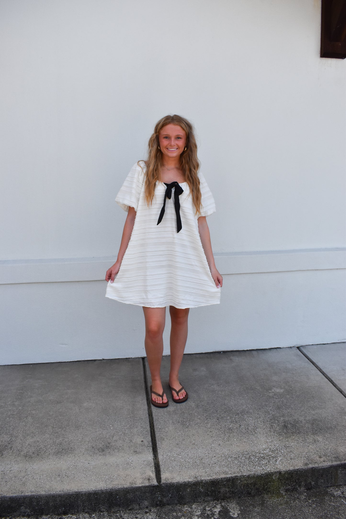 Bubble Mini Dress W/ Bows