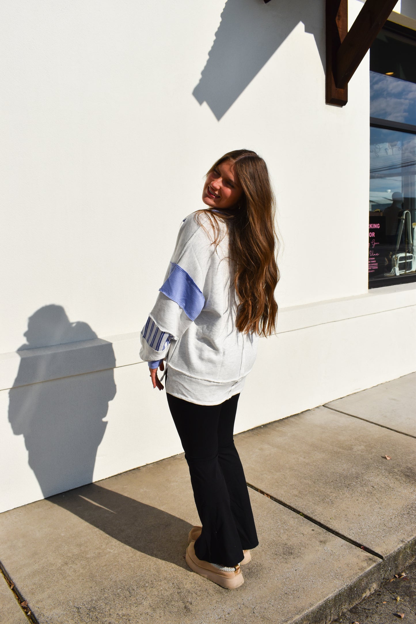 Terry Knit Collared Top
