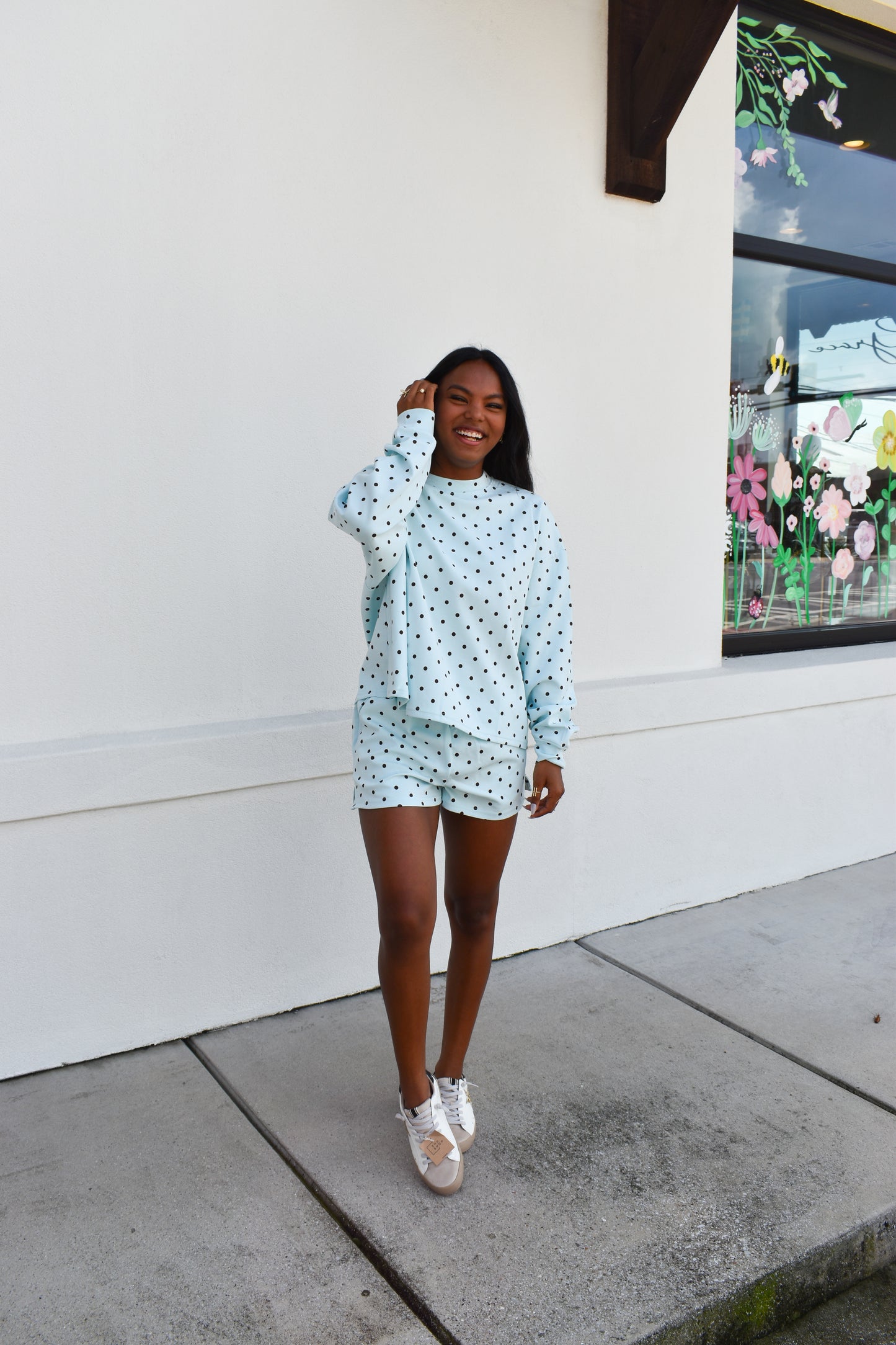 Blue Polka Dot Sweatshirt