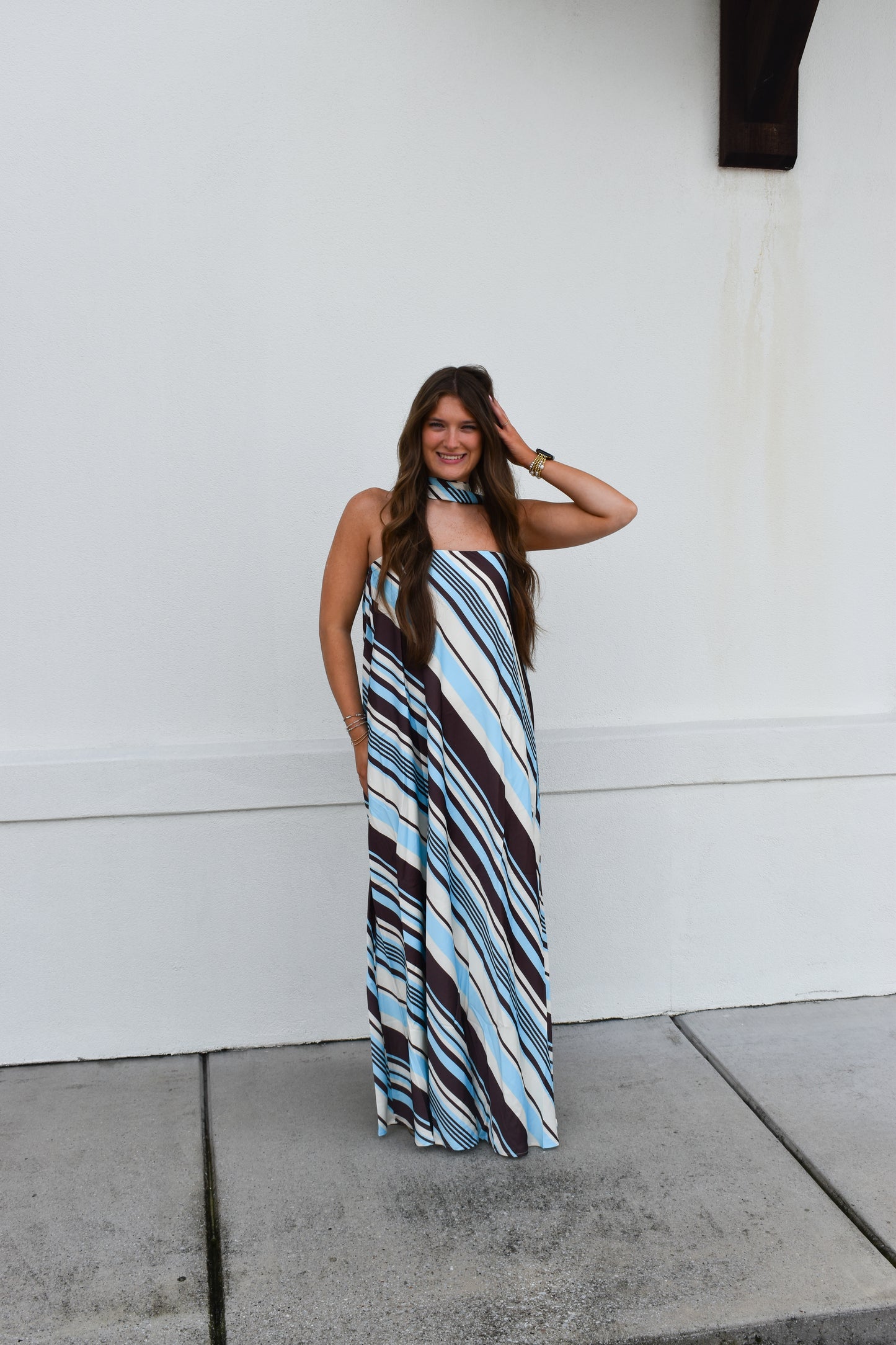 The Riviera Stripe Maxi Dress