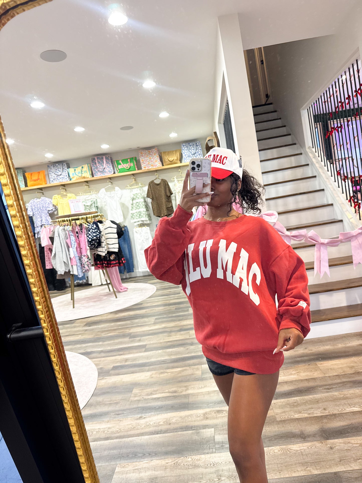 Lulu Mac Sweatshirt Crimson/White