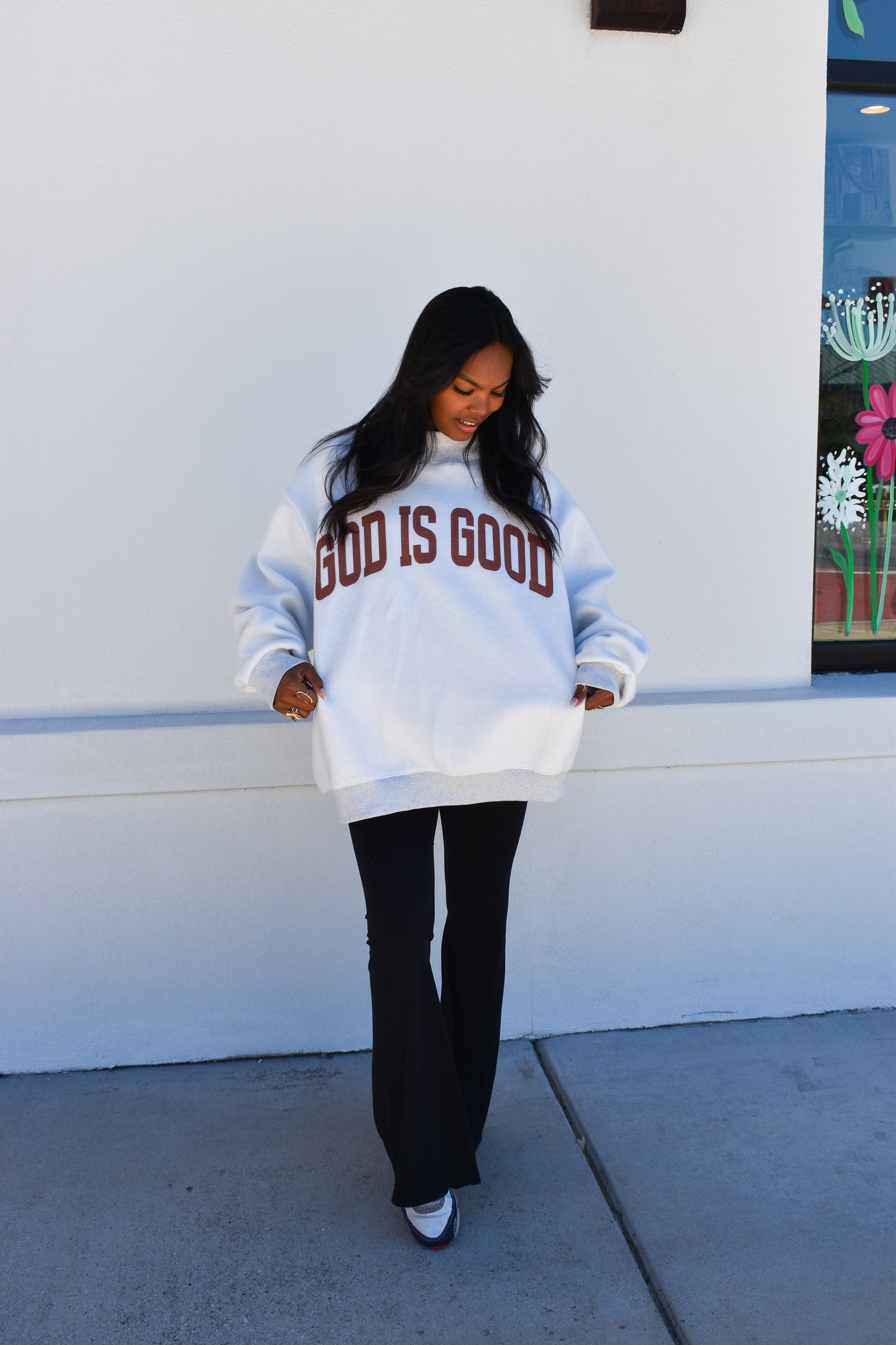 'JESUS & GOD IS GOOD' Reversible Mockneck: Pink