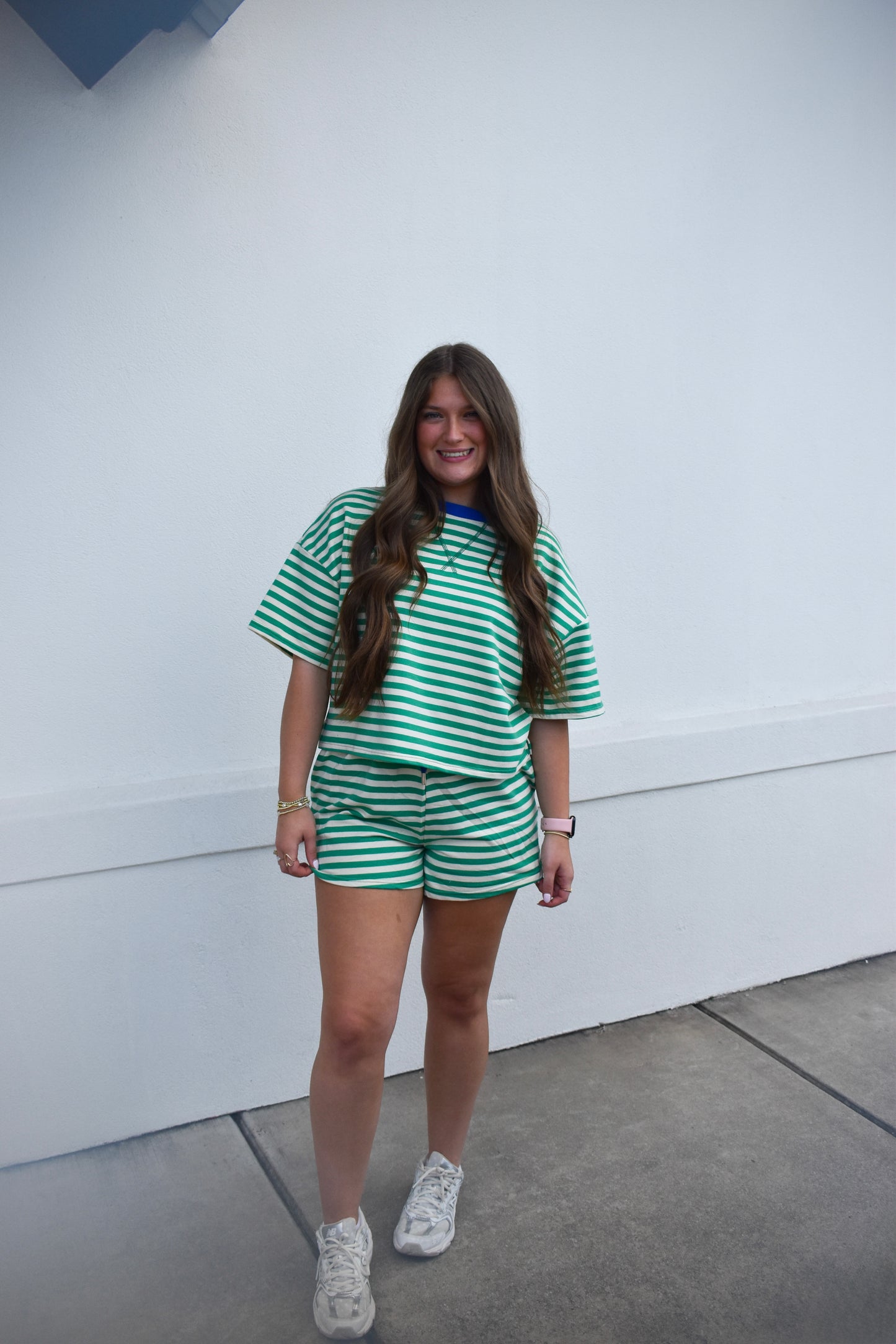Striped Terry Two-Tone Top