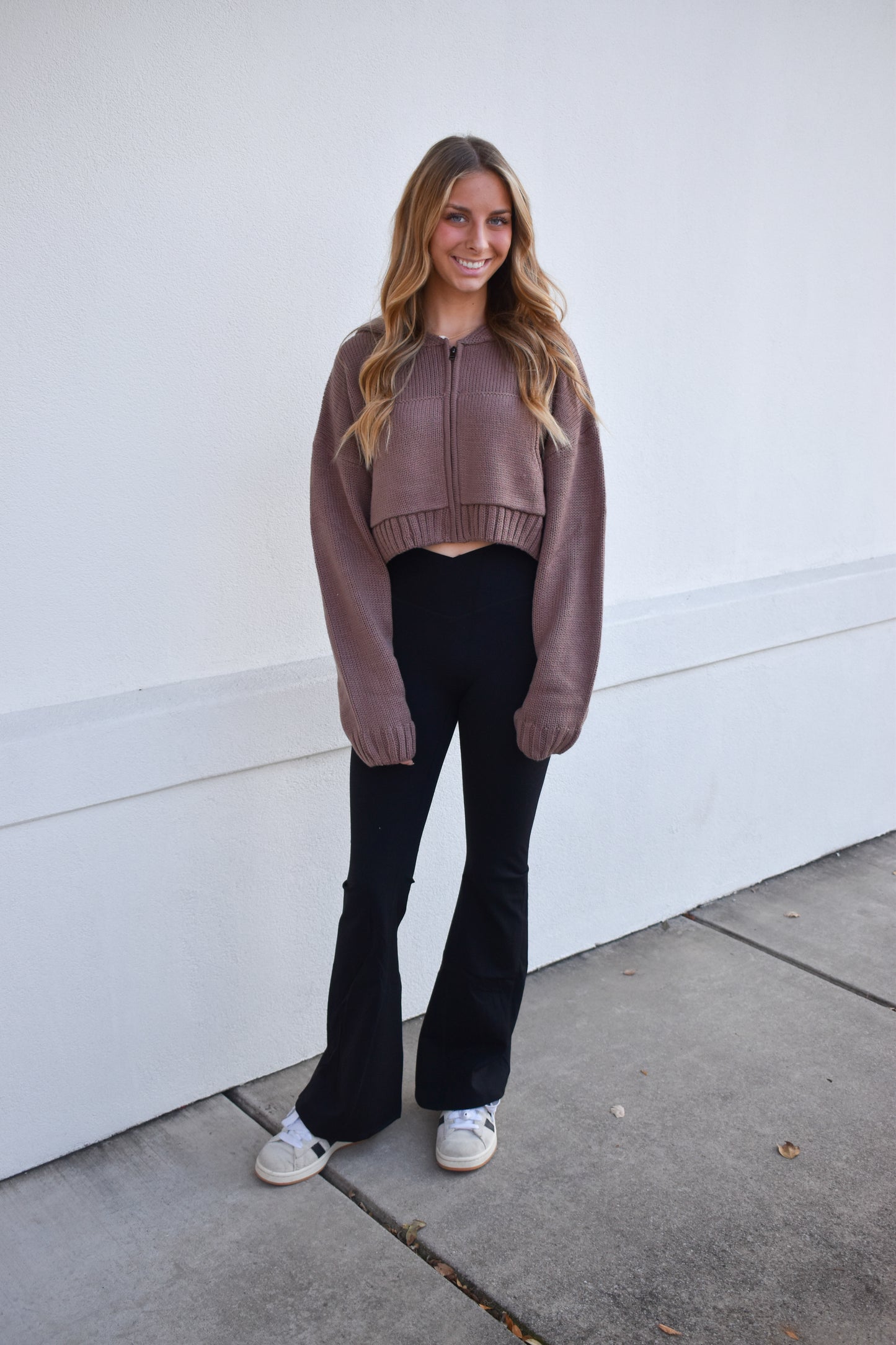 Knit Zip Up Hoodie Sweater