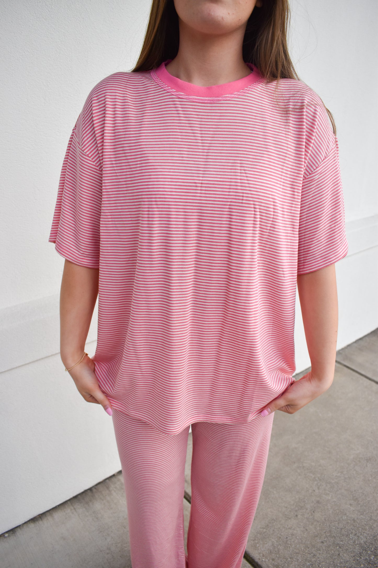 Bubblegum Stripe Short Sleeve Top